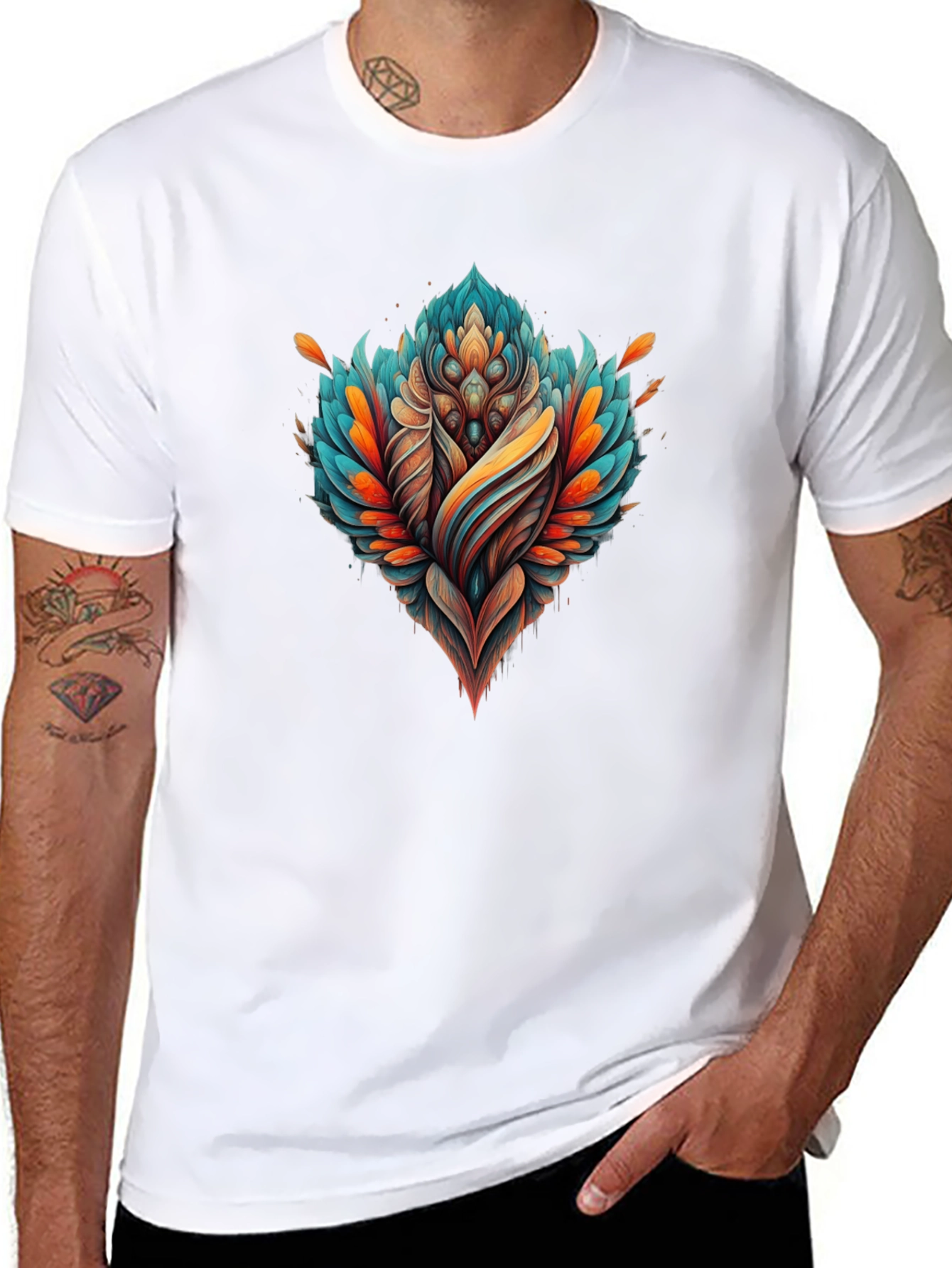 Abstract Floral Graphic Tee - Modern Design