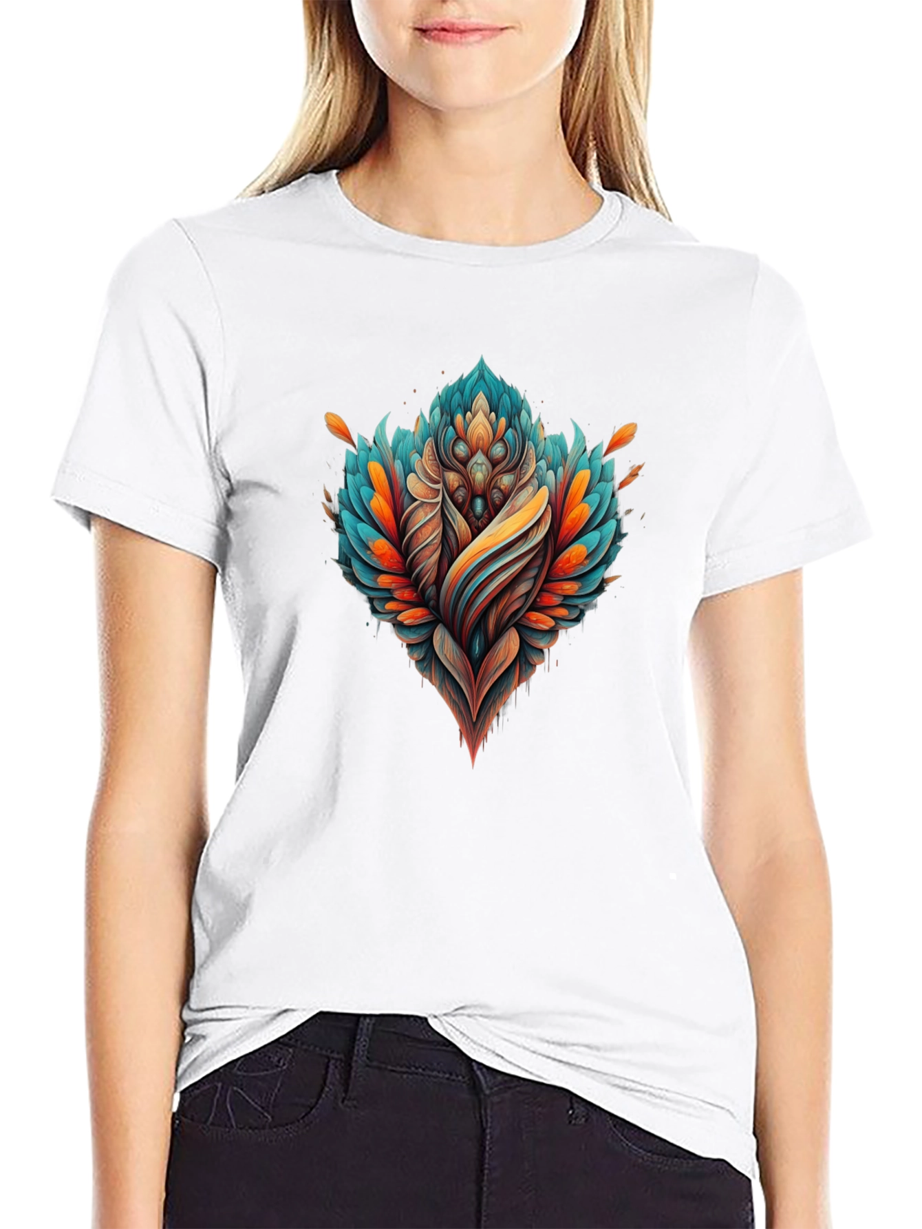 Abstract Floral Graphic Tee - Modern Design