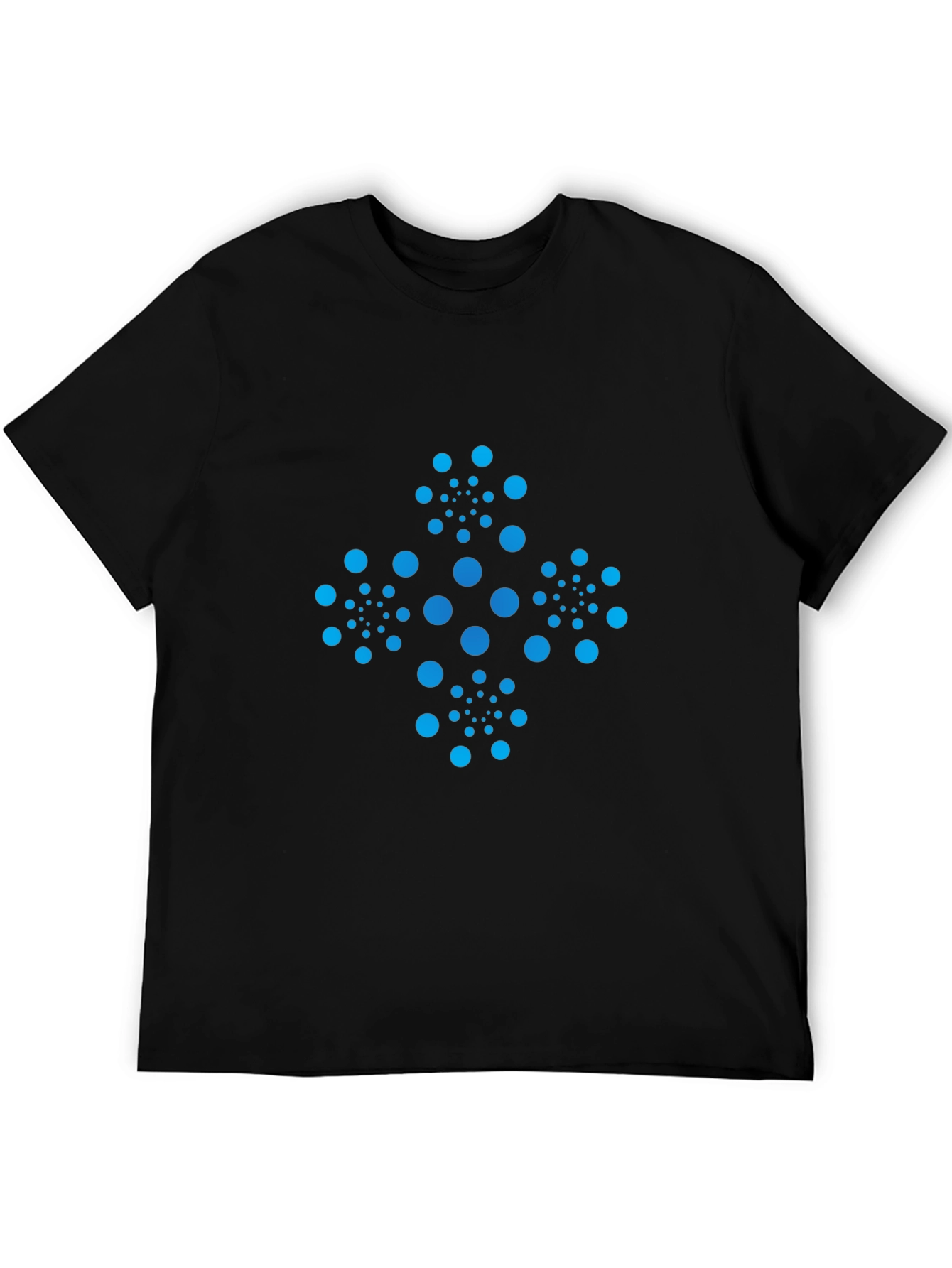 Geometric Dot Pattern Black Tee