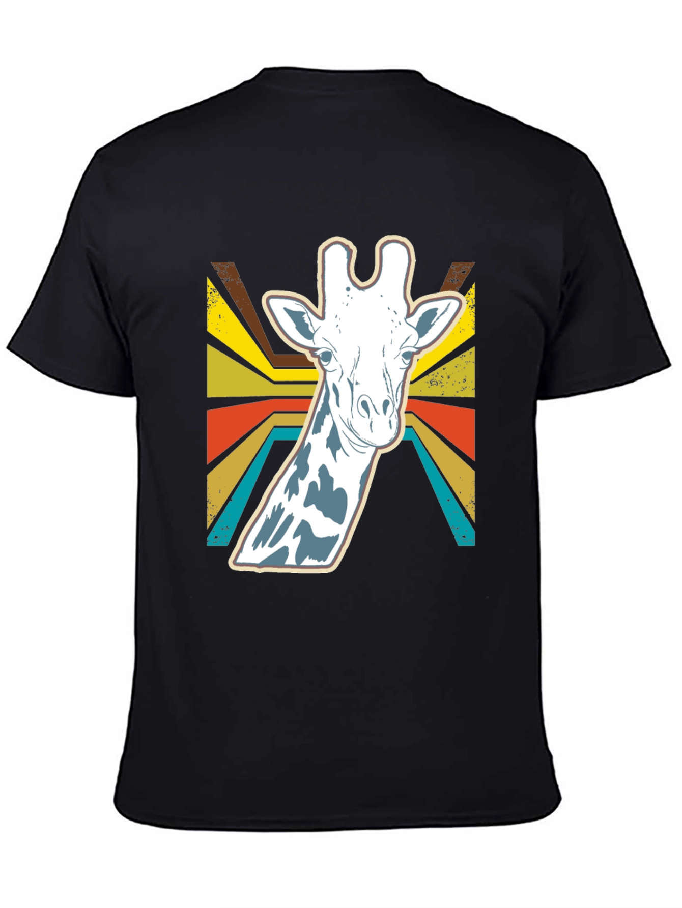 Retro Giraffe Graphic Tee - Black