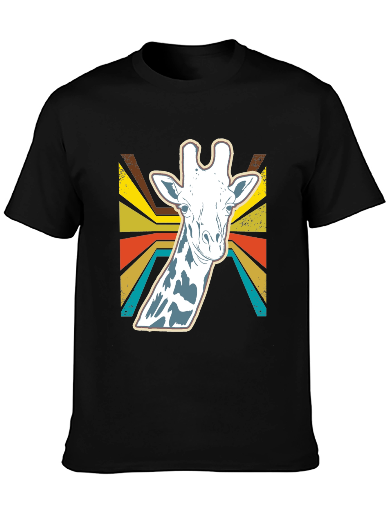Retro Giraffe Graphic Tee - Black