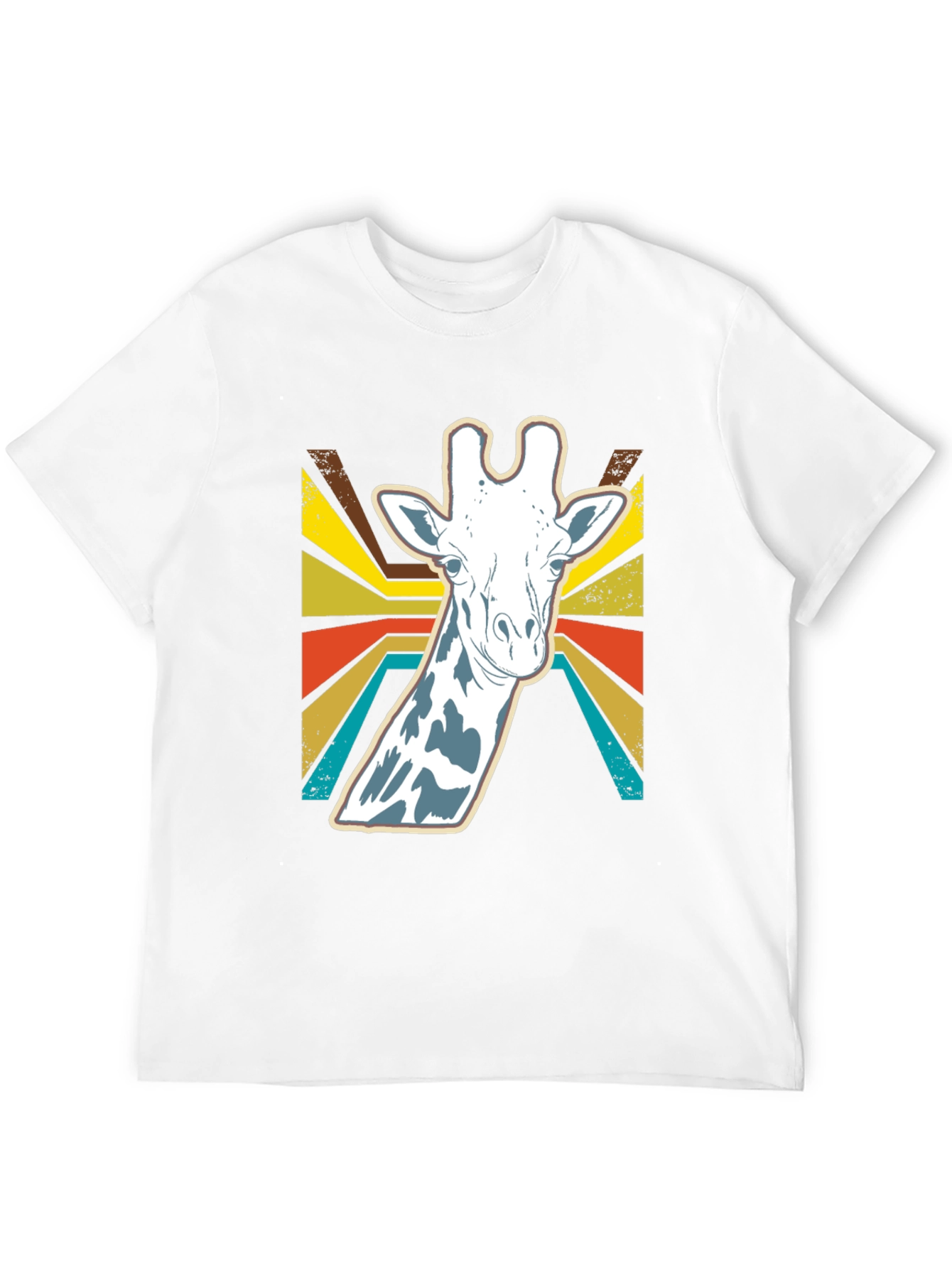 Retro Giraffe Graphic Tee - Black