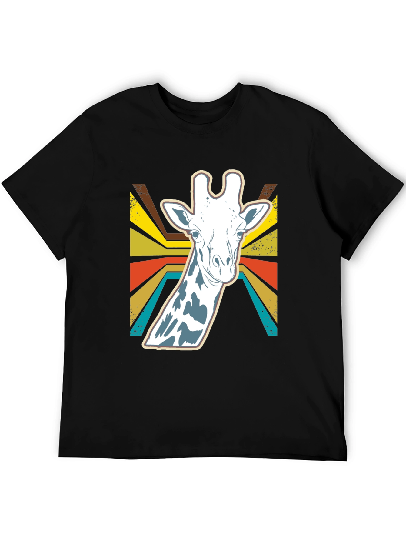 Retro Giraffe Graphic Tee - Black