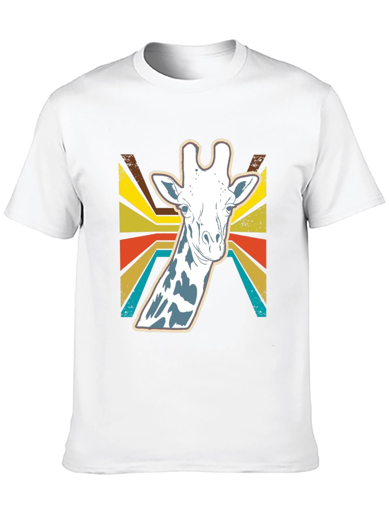 Retro Giraffe Graphic Tee - Black