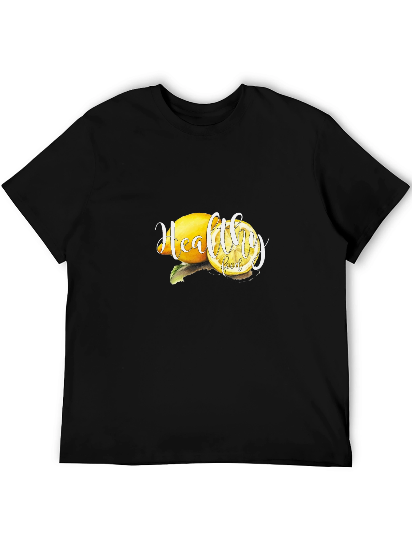 Healthy Food Lemon Graphic Black Tee