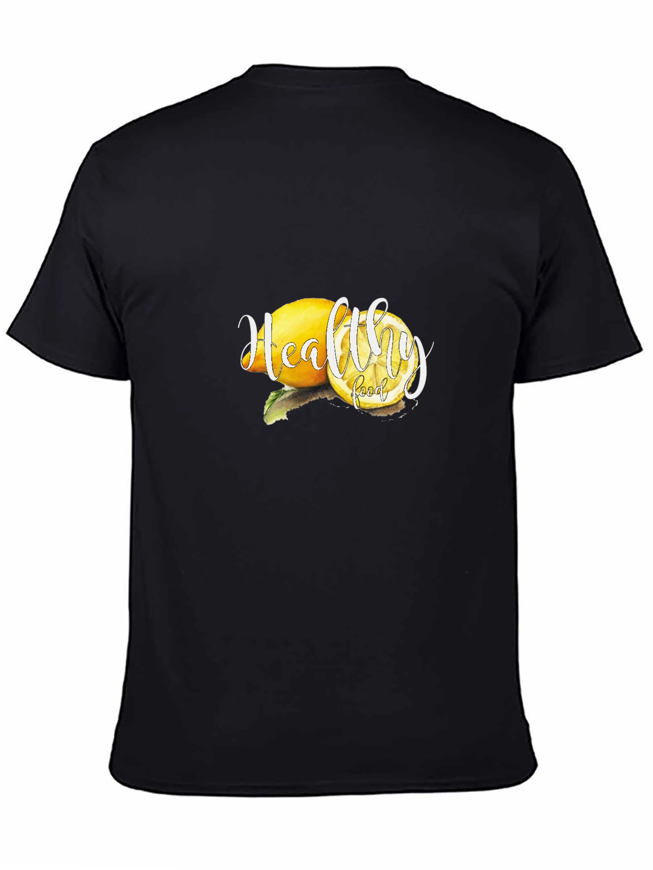 Healthy Food Lemon Graphic Black Tee