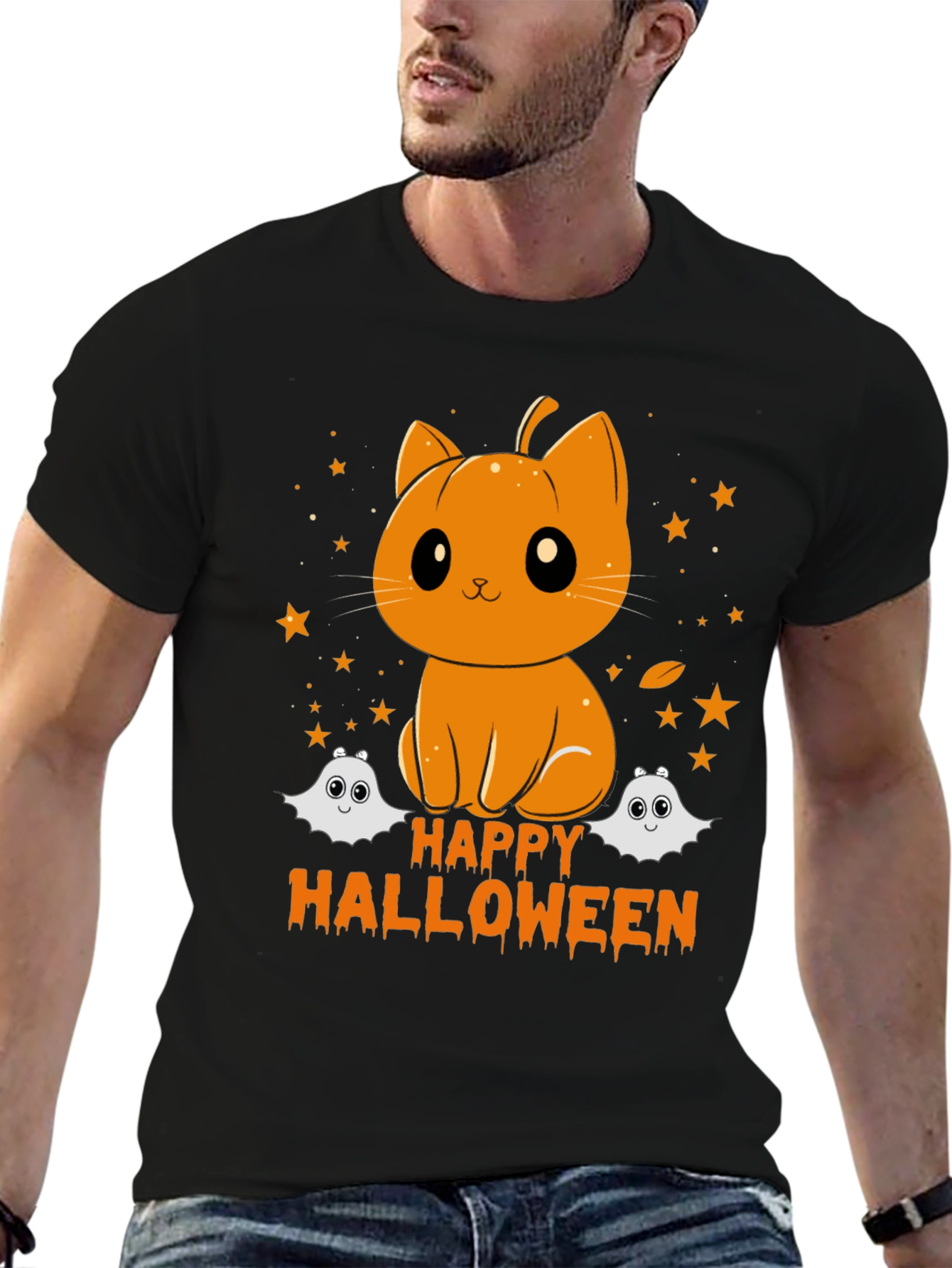 Halloween Pumpkin Cat T-Shirt