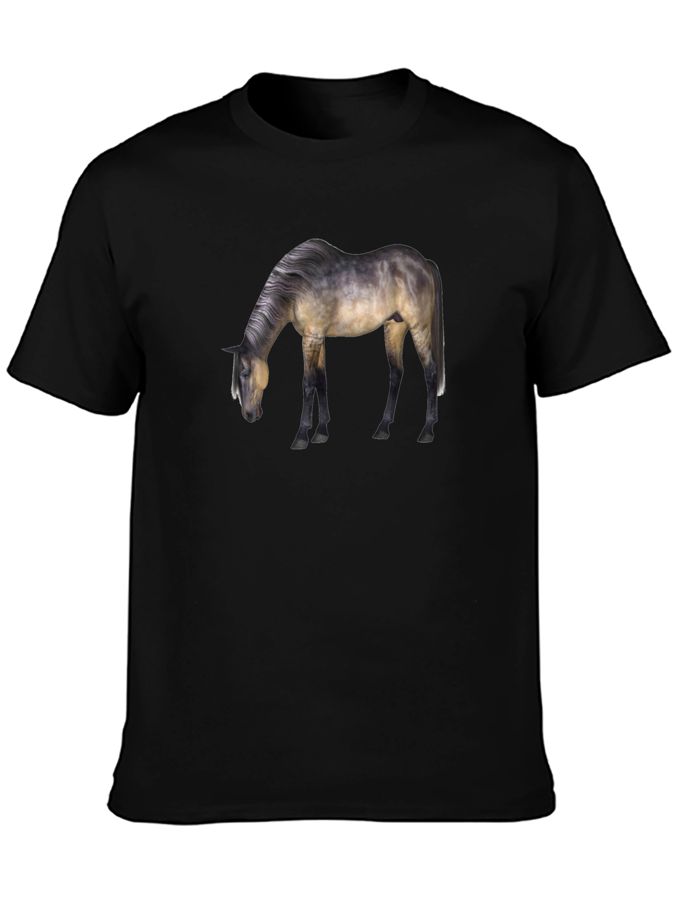 Horse Graphic Print T-Shirt - Classic Black Tee