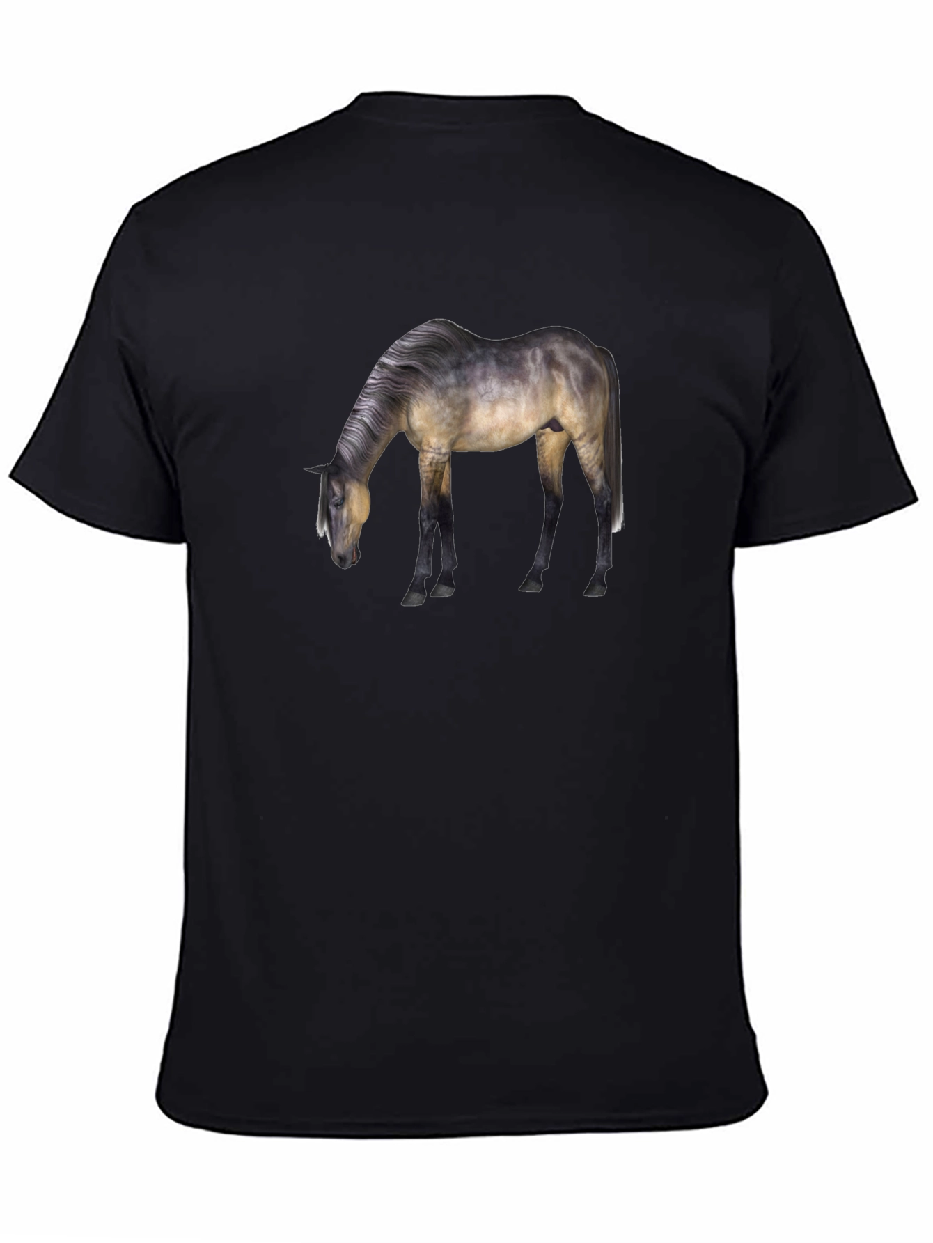 Horse Graphic Print T-Shirt - Classic Black Tee