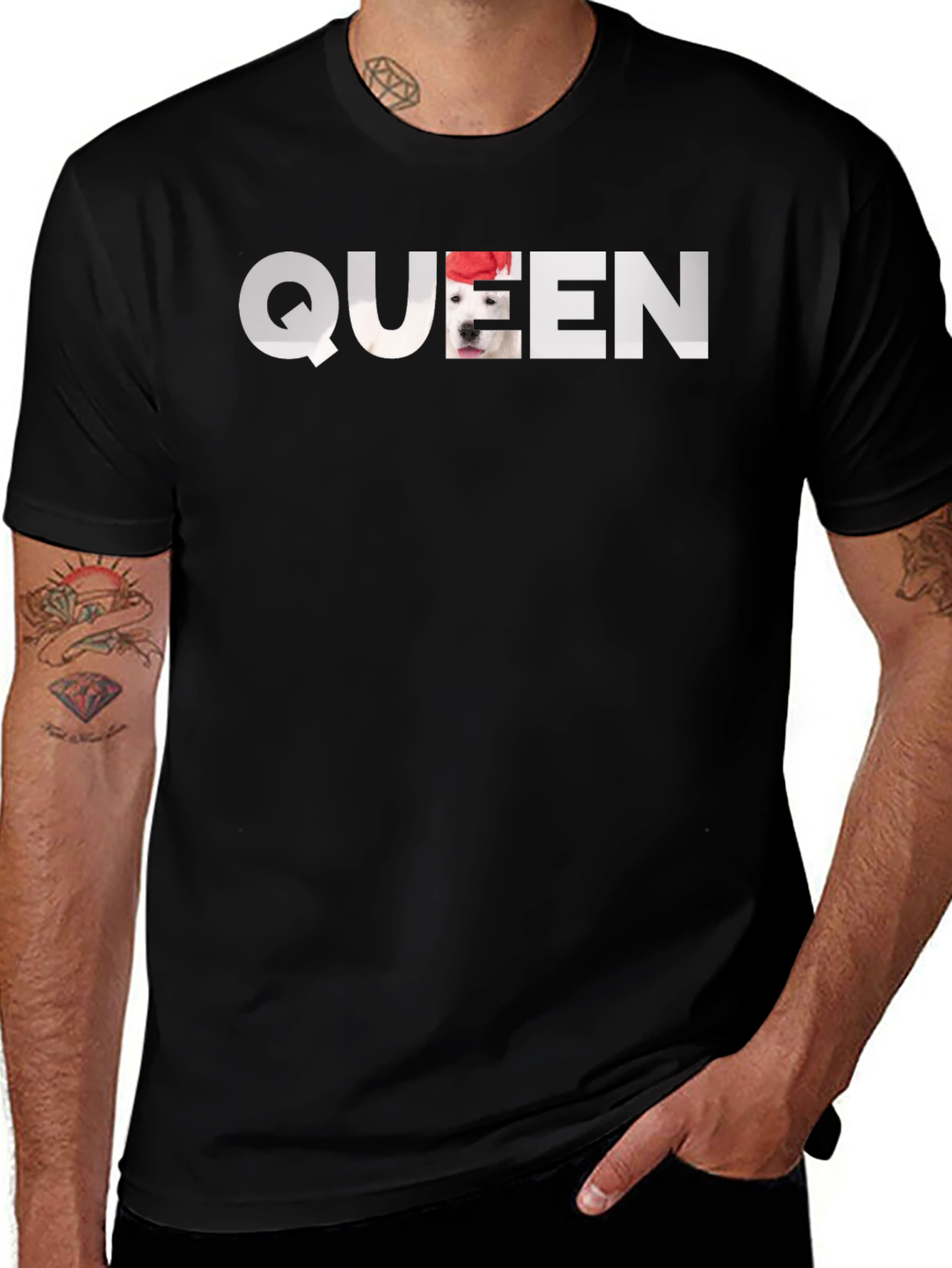 Queen Dog Graphic Black T-Shirt