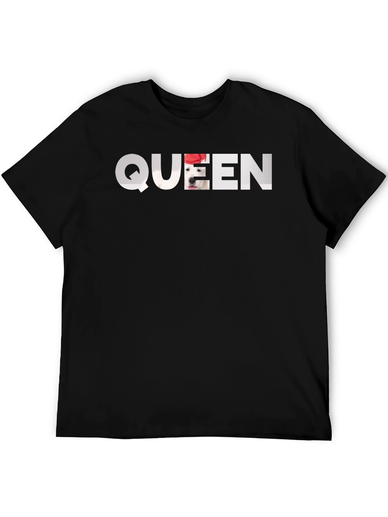 Queen Dog Graphic Black T-Shirt