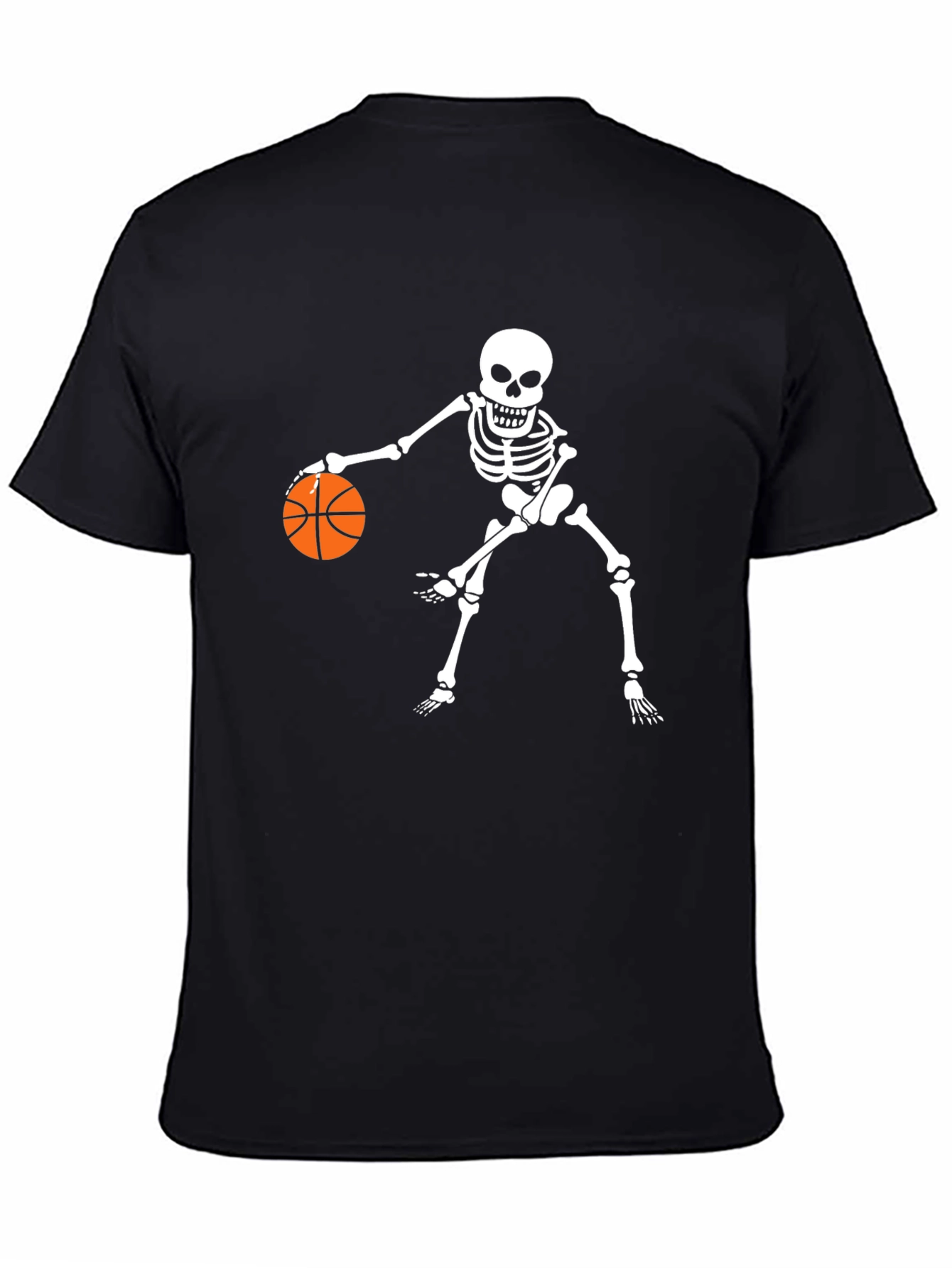 Skeleton Basketball Black Graphic Tee