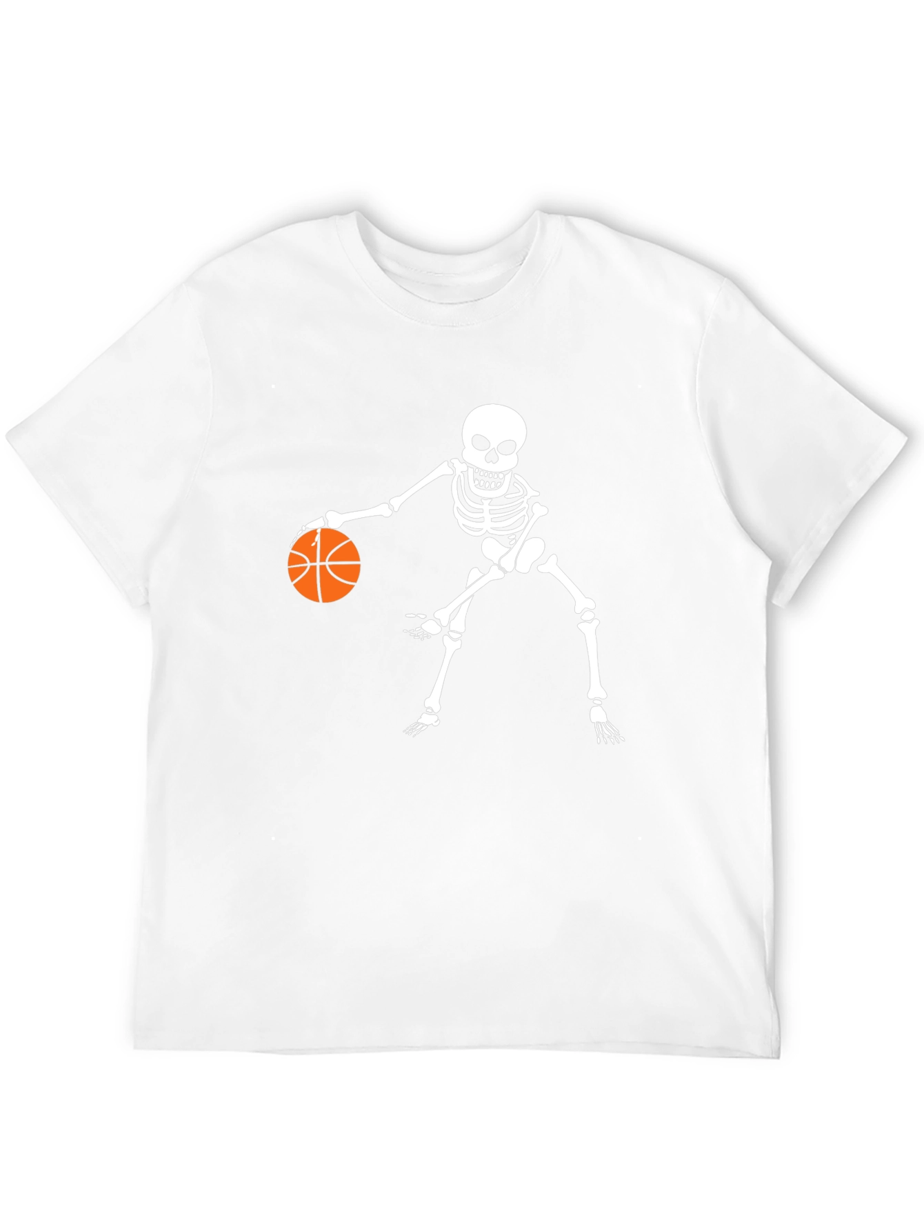 Skeleton Basketball Black Graphic Tee