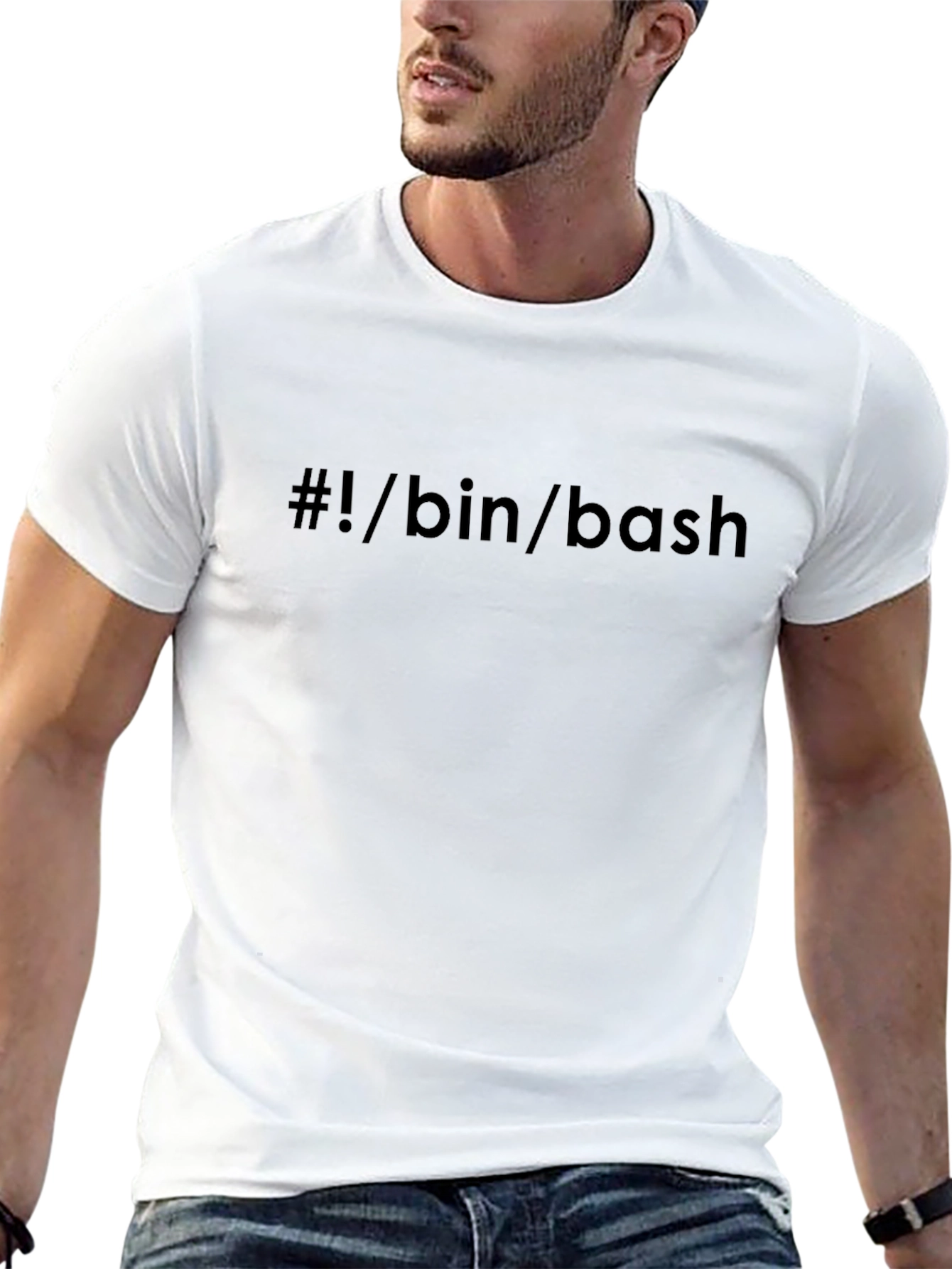 Black #!/bin/bash Script T-Shirt