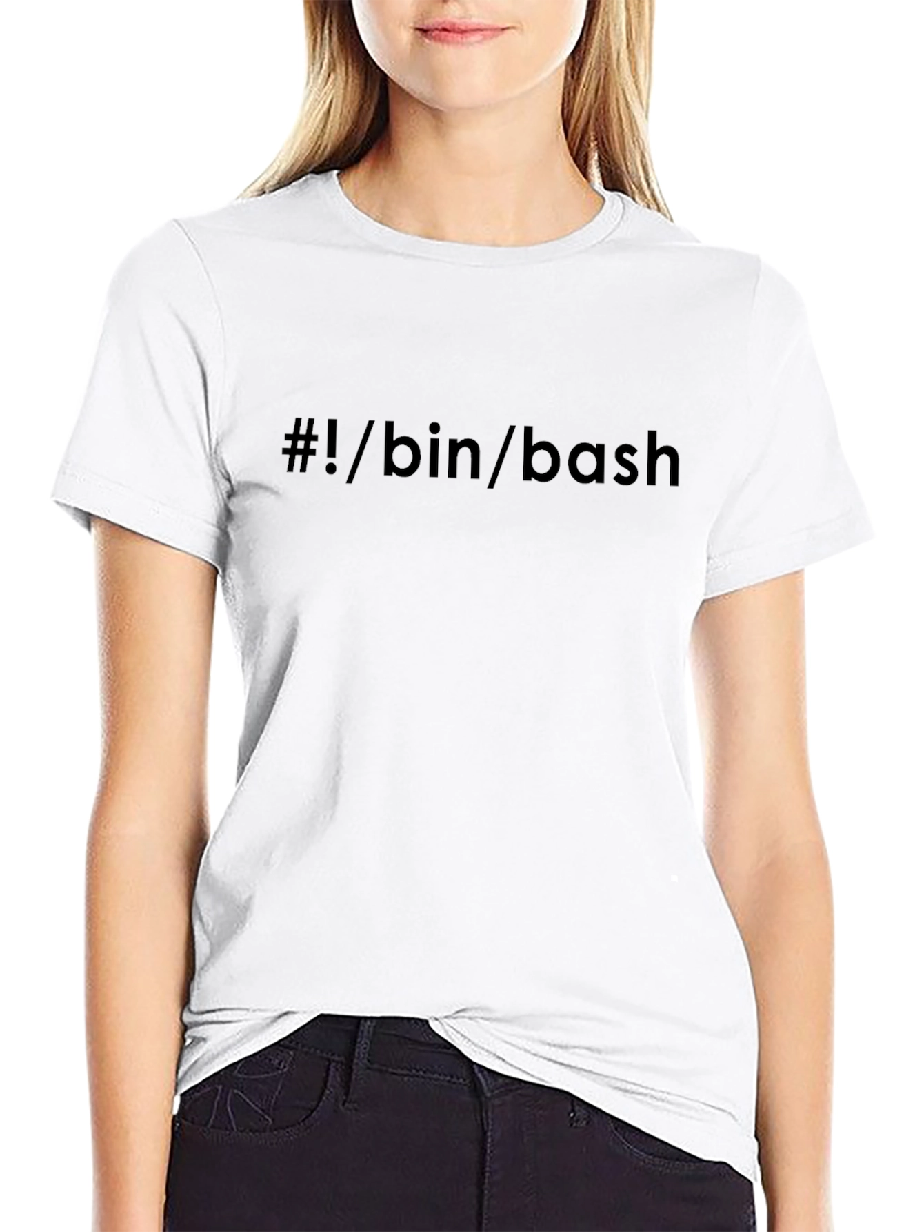 Black #!/bin/bash Script T-Shirt