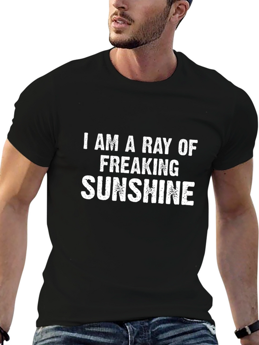 Ray of Freaking Sunshine Graphic Tee - Black Cotton T-Shirt
