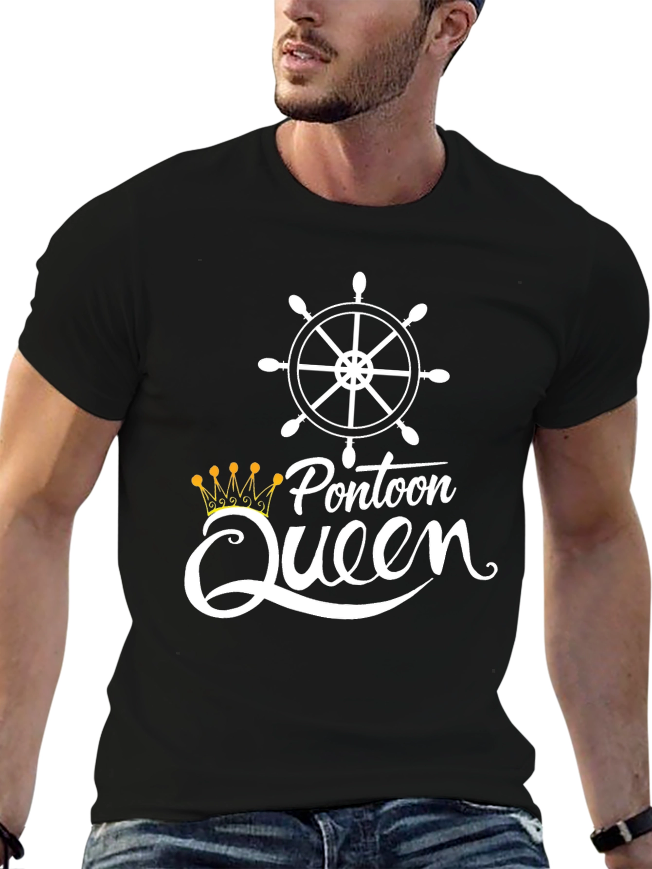 Pontoon Queen Black Graphic Tee