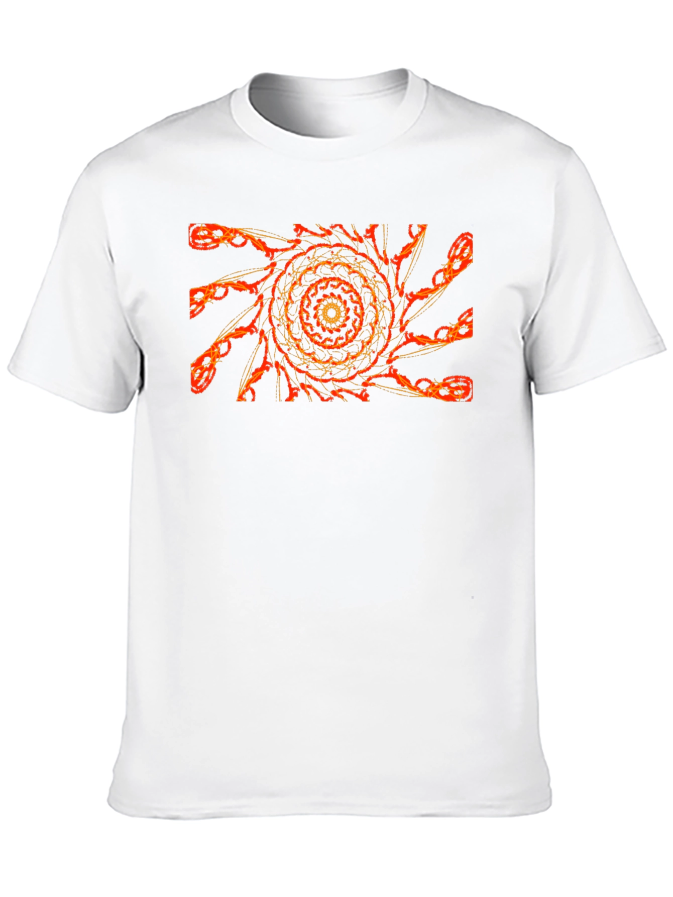 Fiery Fractal Graphic Tee - Black Cotton Comfort
