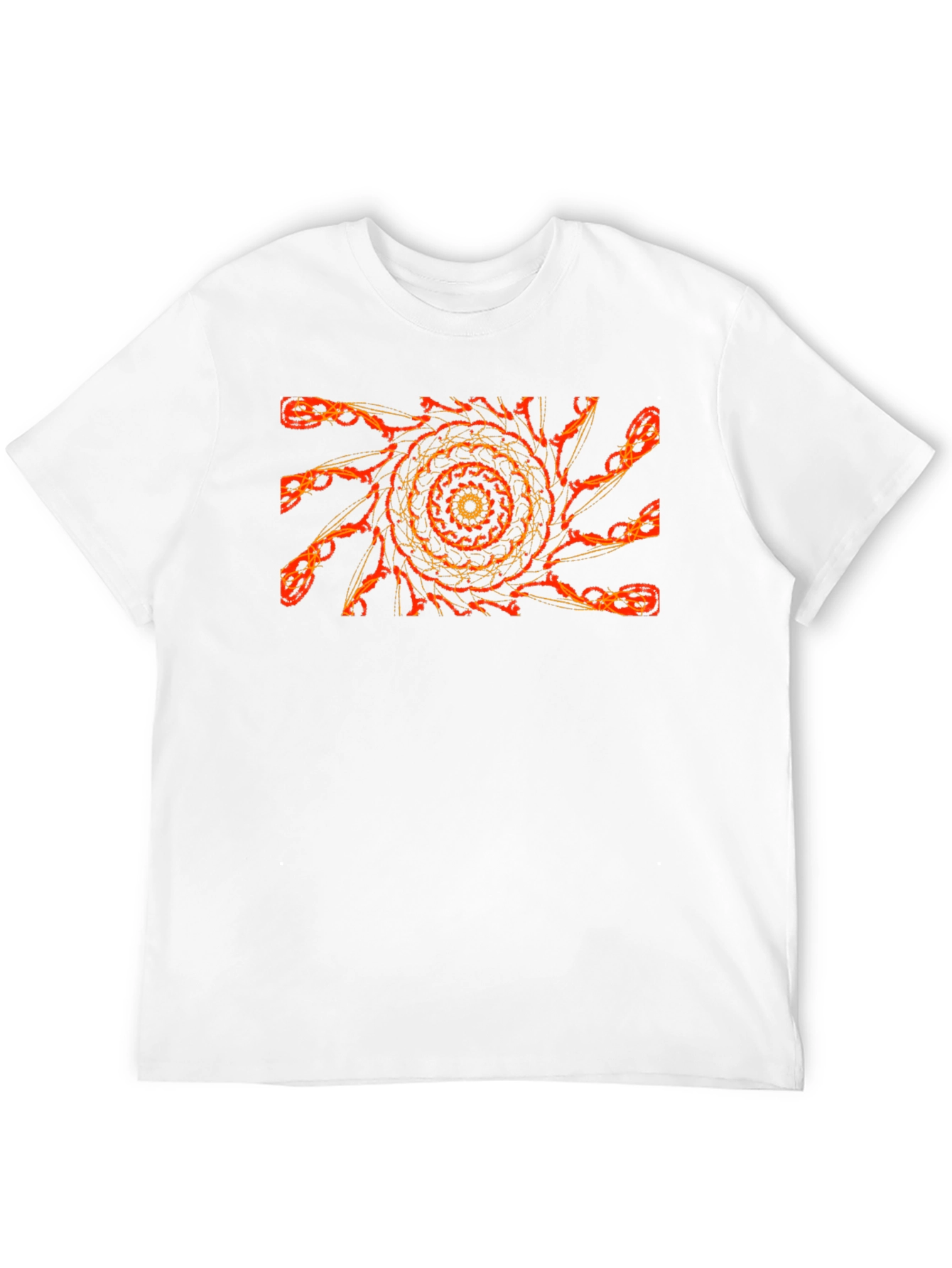 Fiery Fractal Graphic Tee - Black Cotton Comfort