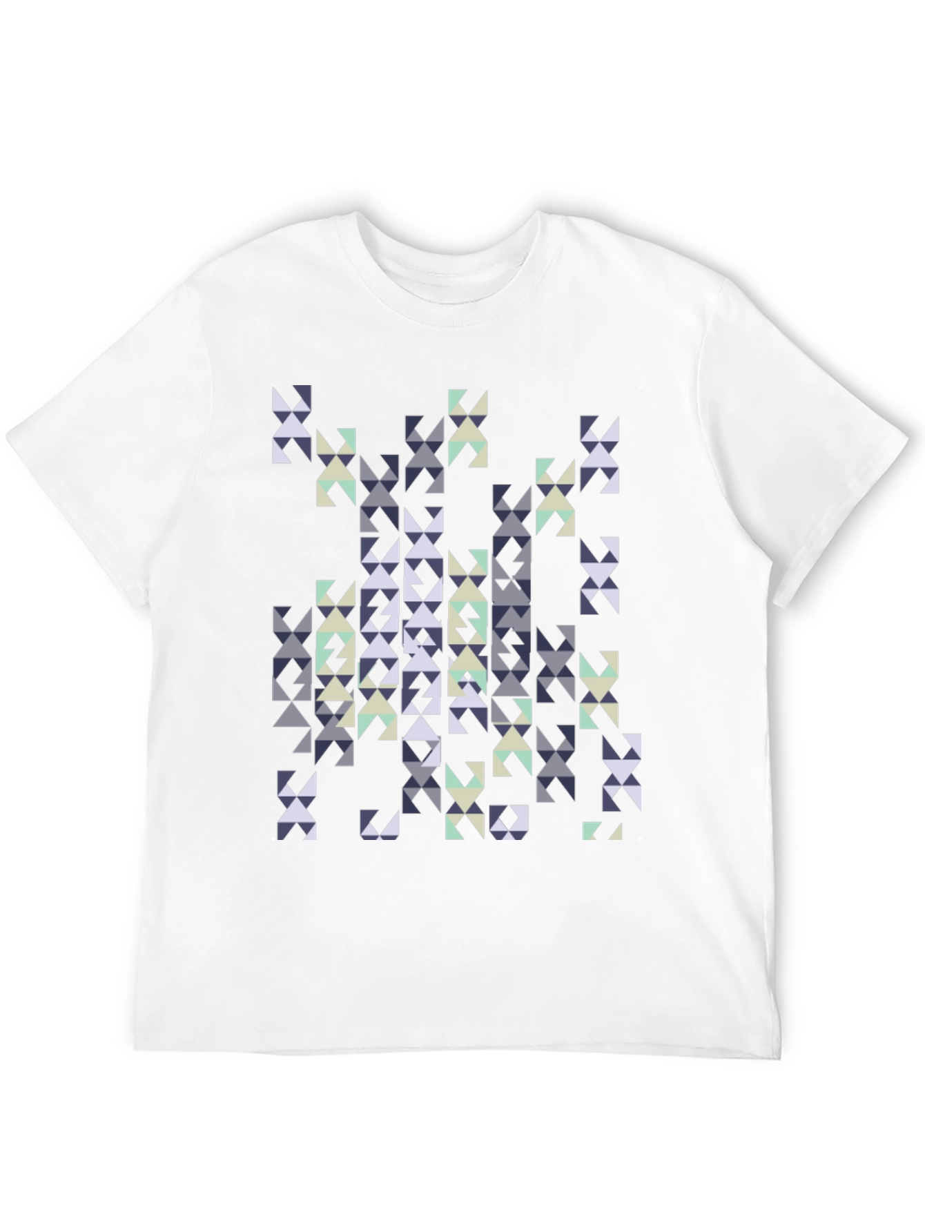 Geometric Triangles Graphic Print Black Tee