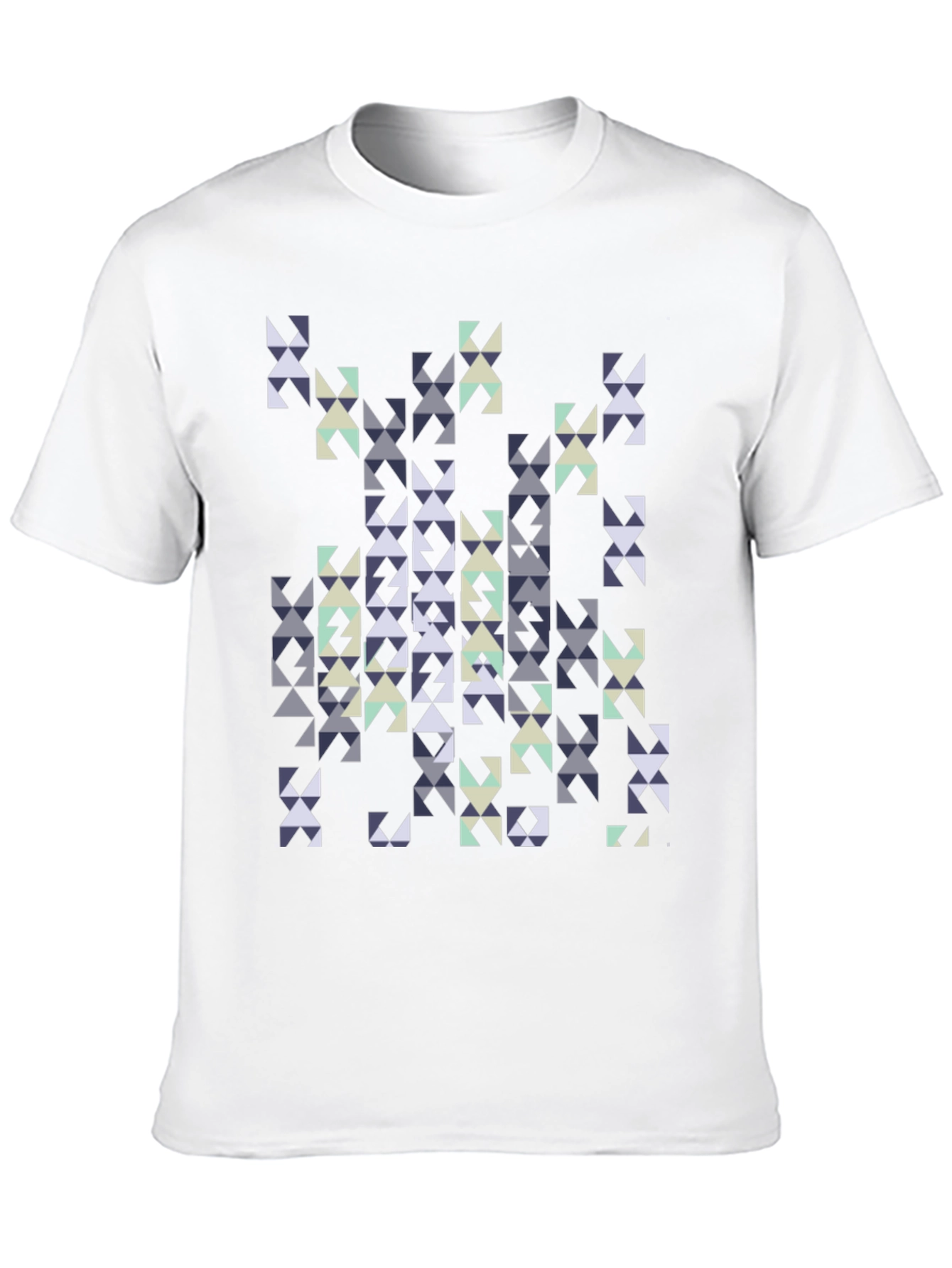 Geometric Triangles Graphic Print Black Tee