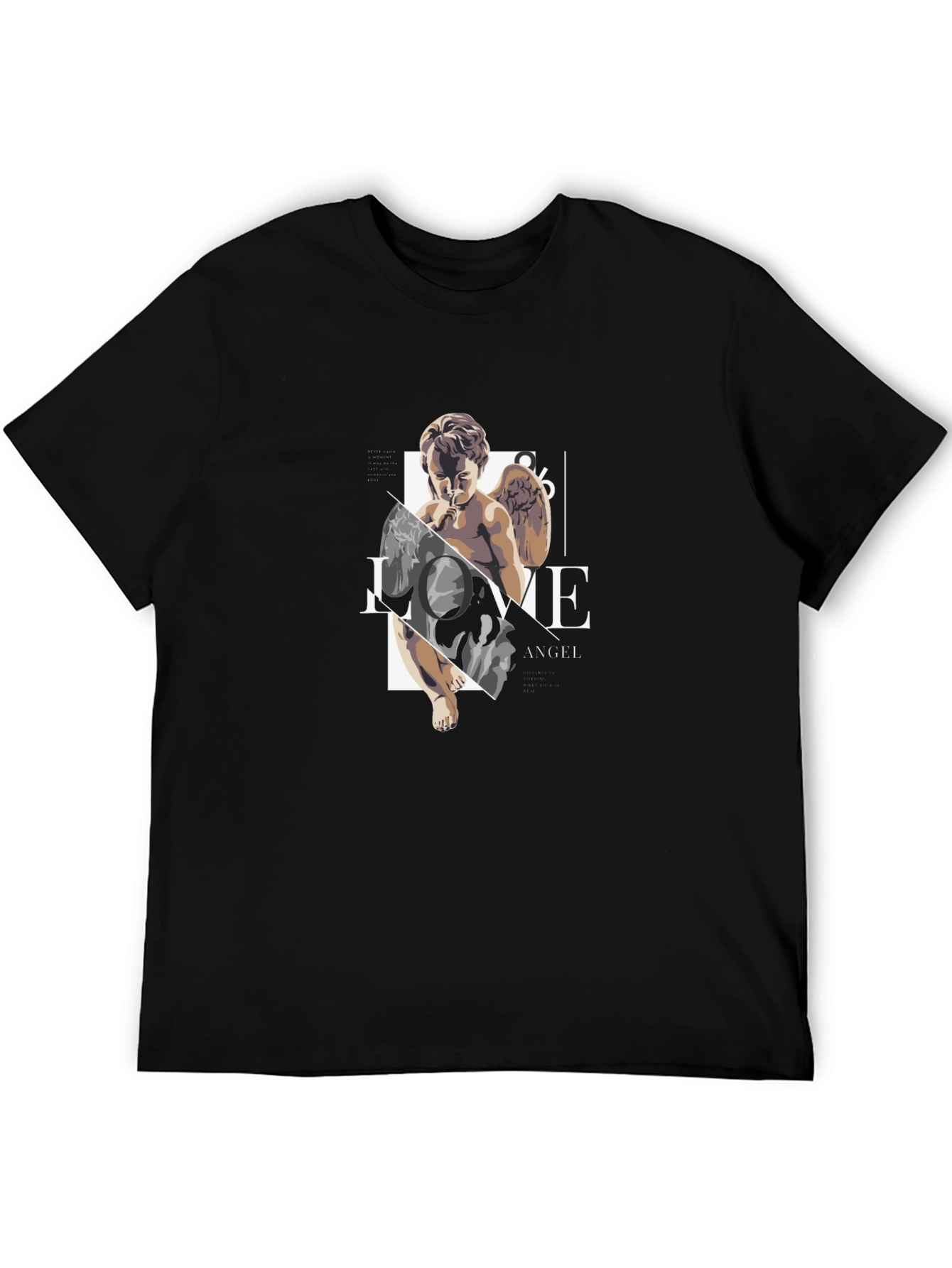 Angel Love Graphic Black Tee