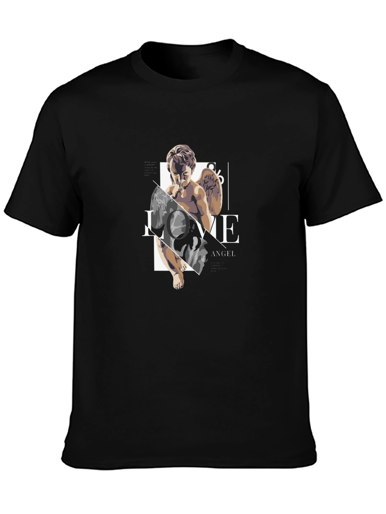 Angel Love Graphic Black Tee