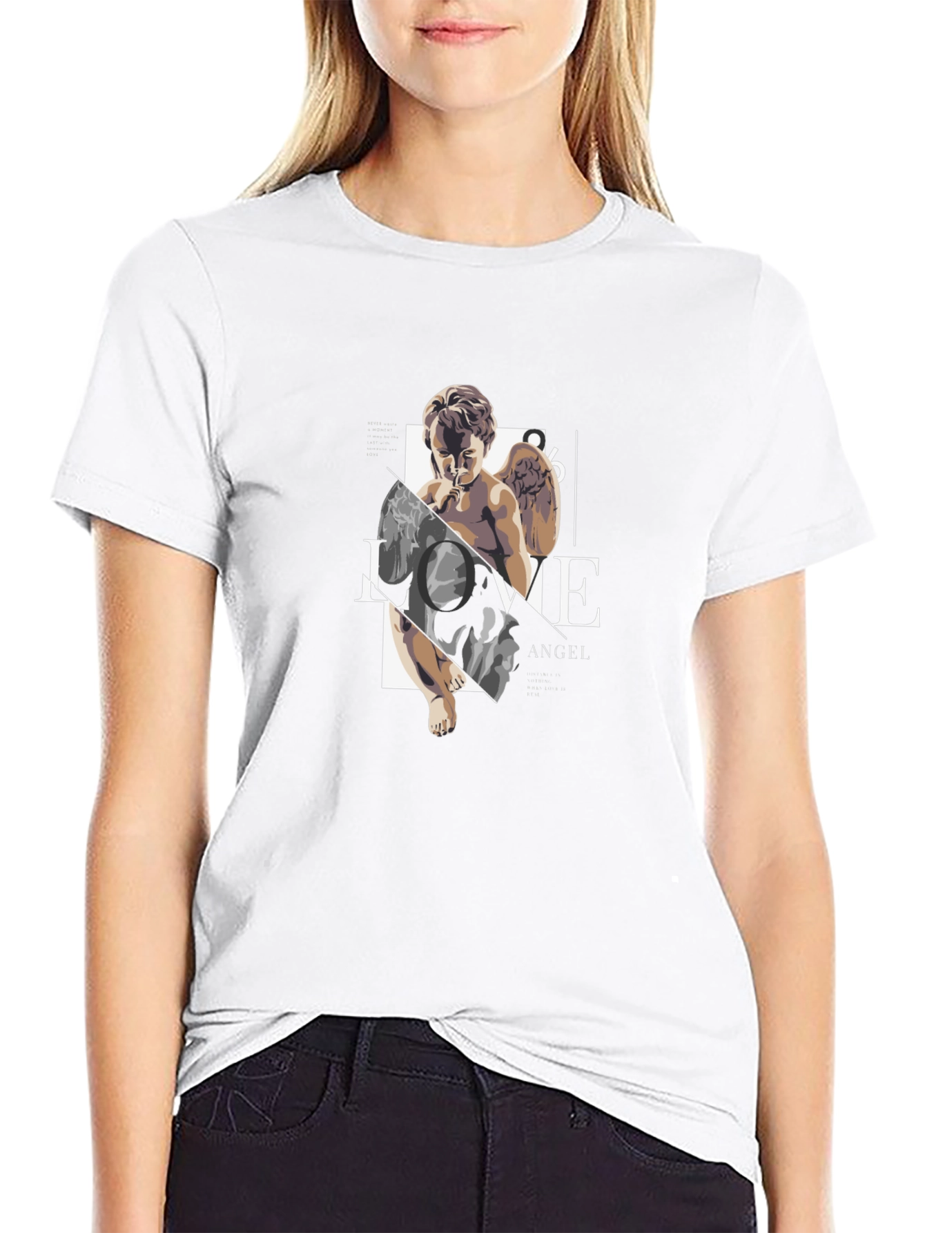 Angel Love Graphic Black Tee