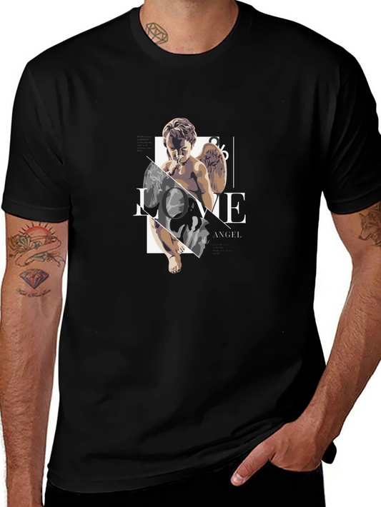 Angel Love Graphic Black Tee