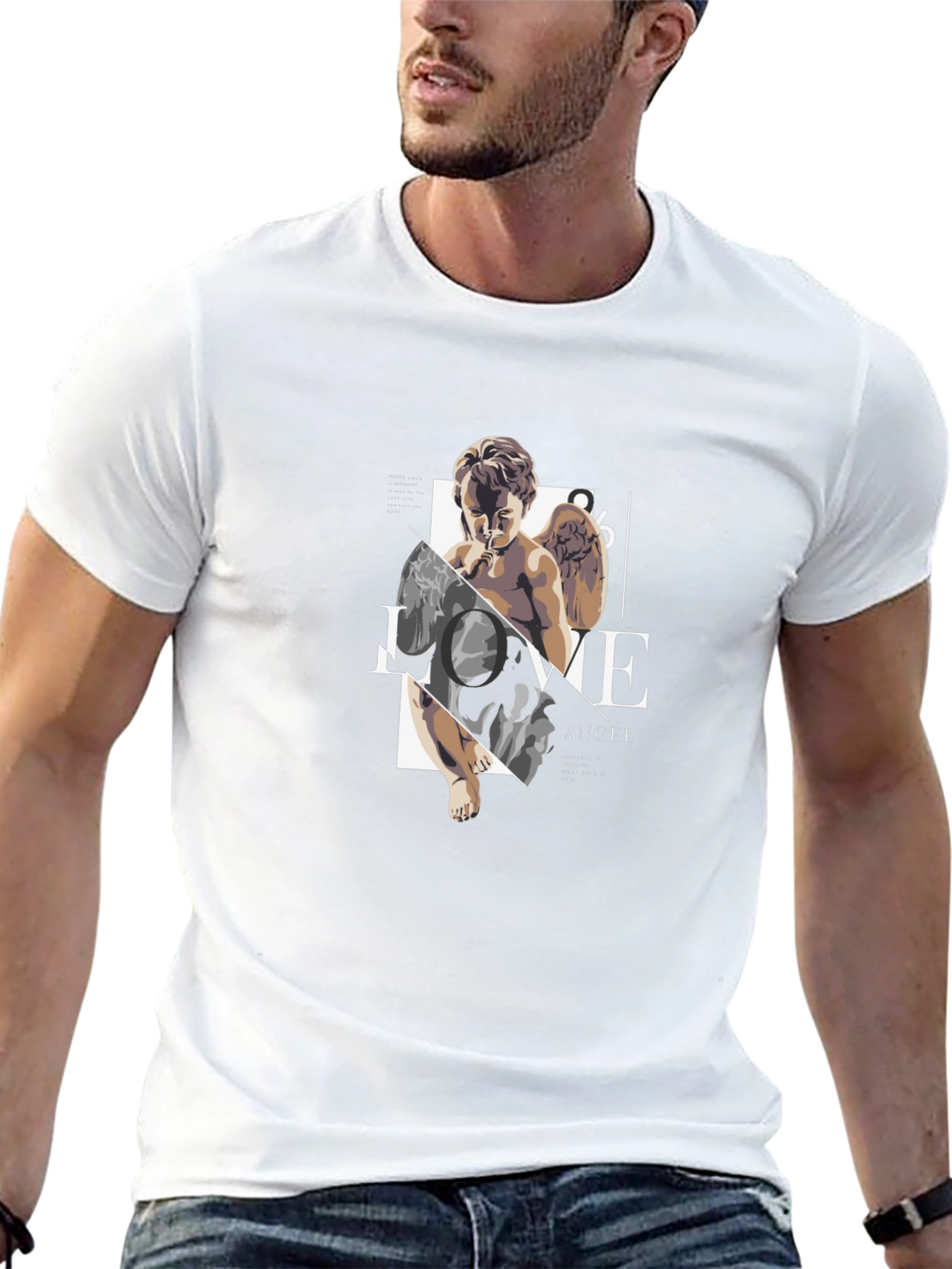 Angel Love Graphic Black Tee