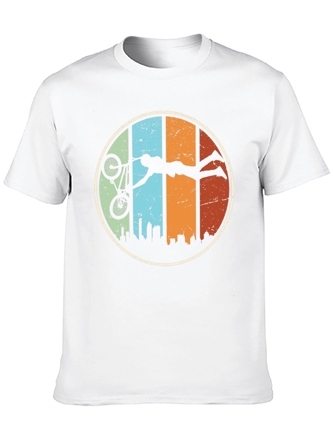Retro BMX Stunt Silhouette Graphic T-Shirt