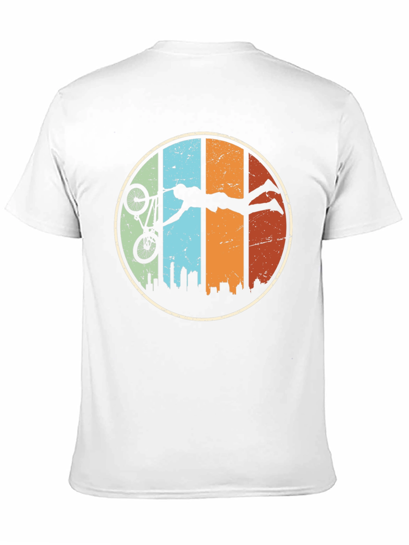 Retro BMX Stunt Silhouette Graphic T-Shirt