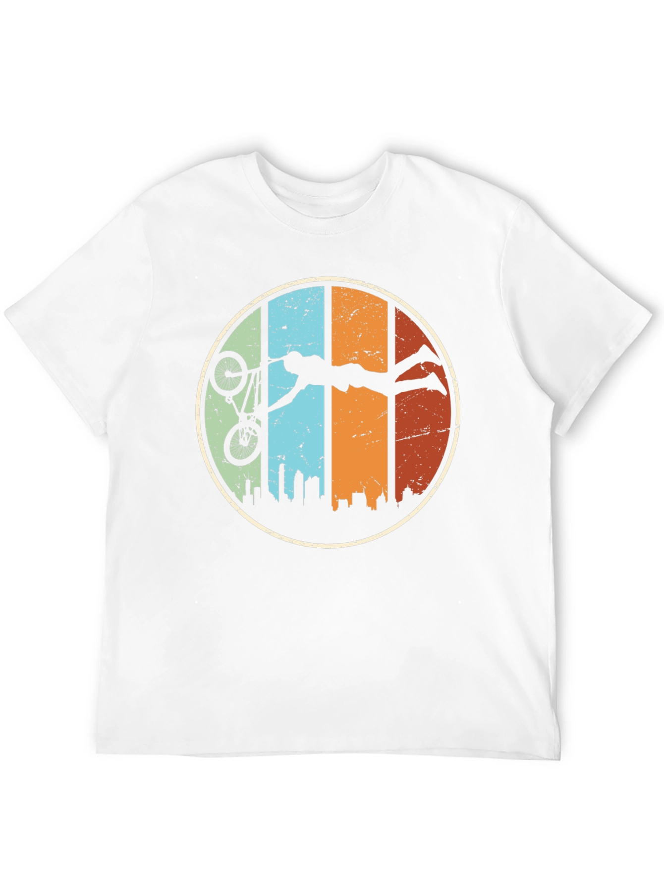 Retro BMX Stunt Silhouette Graphic T-Shirt