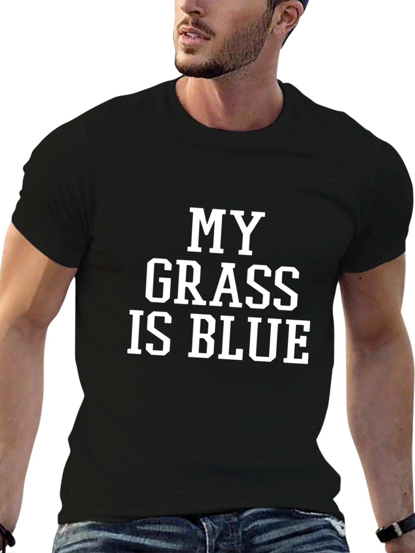 My Grass Is Blue Novelty Graphic T-Shirt