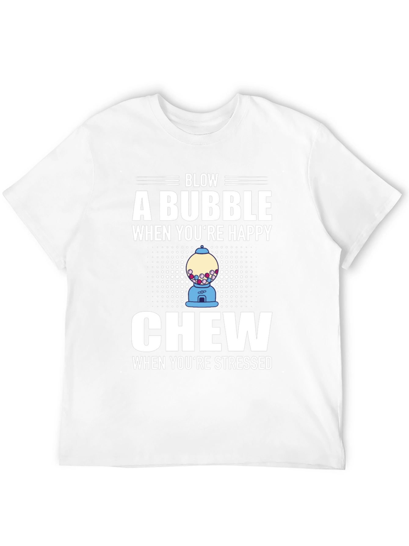 Blow a Bubble Chew When Stressed Black Graphic T-Shirt