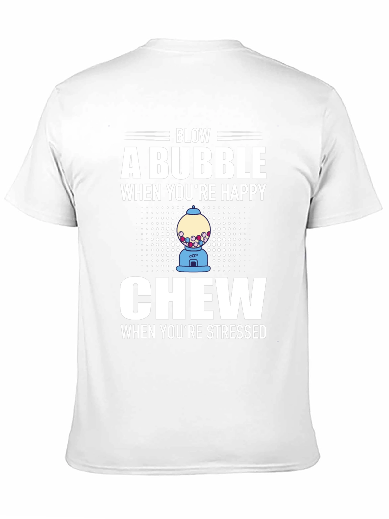 Blow a Bubble Chew When Stressed Black Graphic T-Shirt