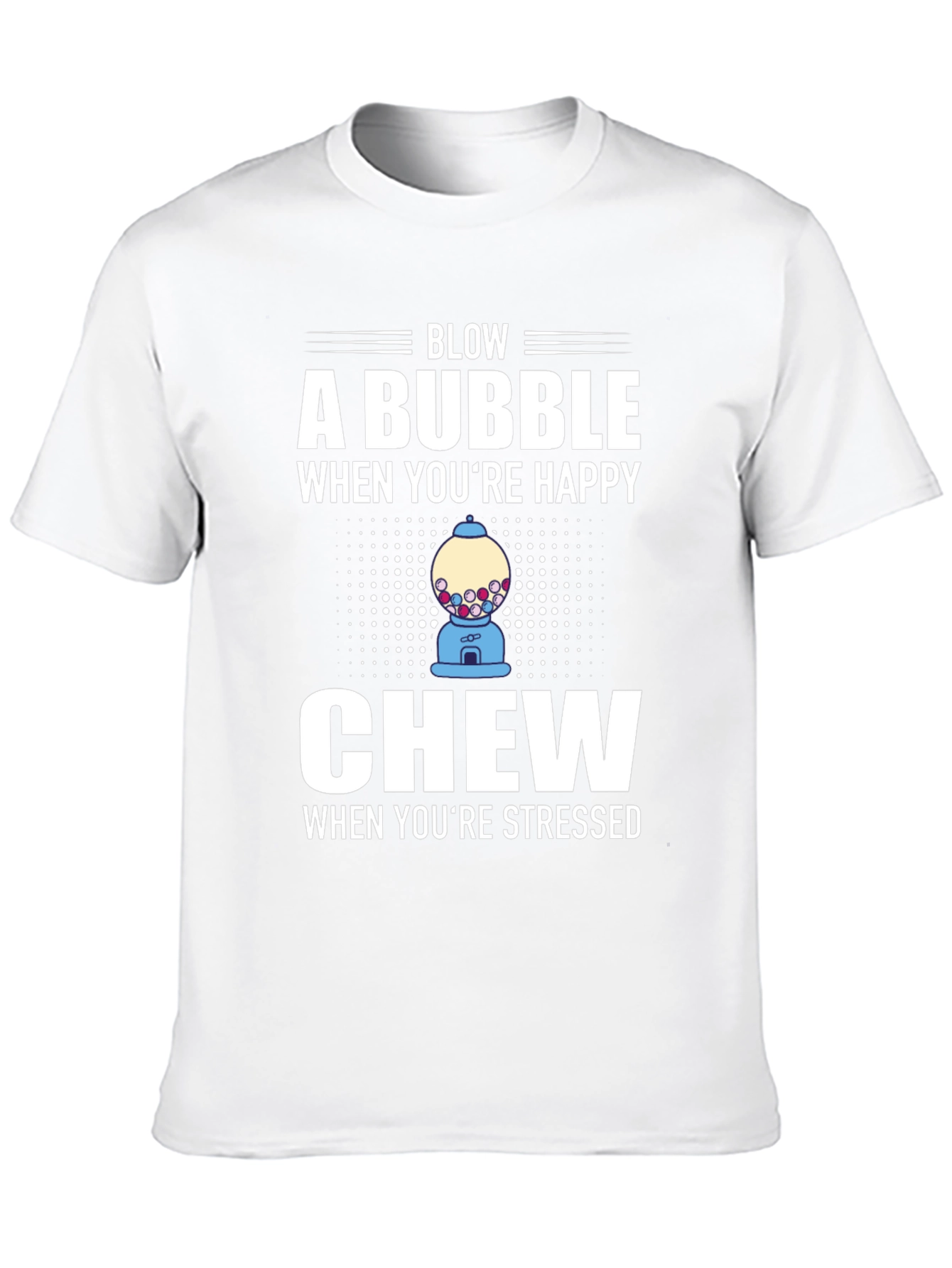 Blow a Bubble Chew When Stressed Black Graphic T-Shirt