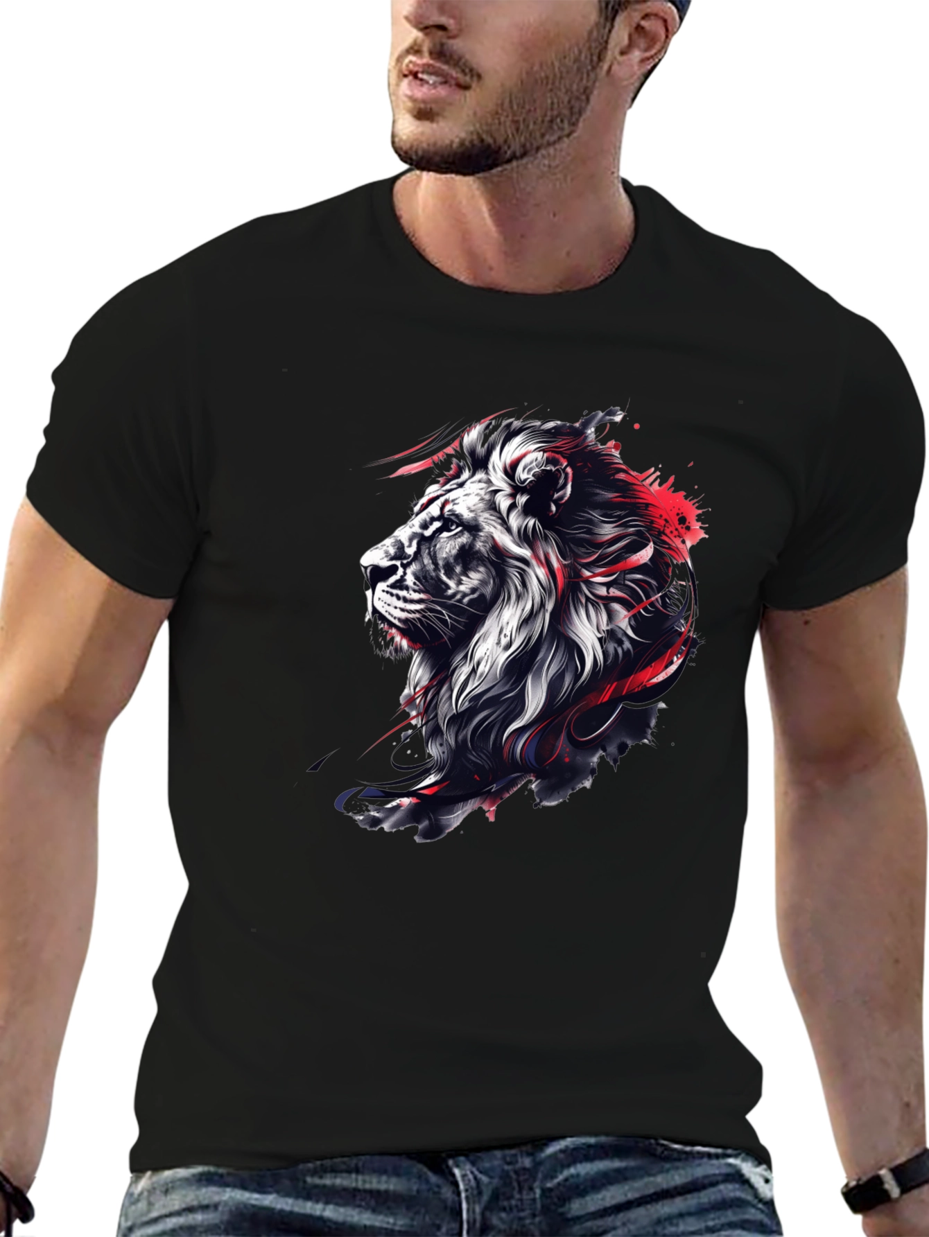 Lion Graphic Black T-Shirt