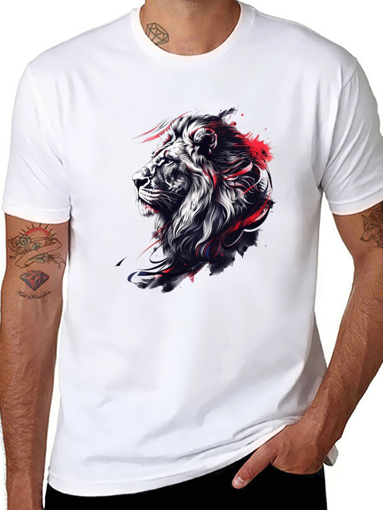 Lion Graphic Black T-Shirt