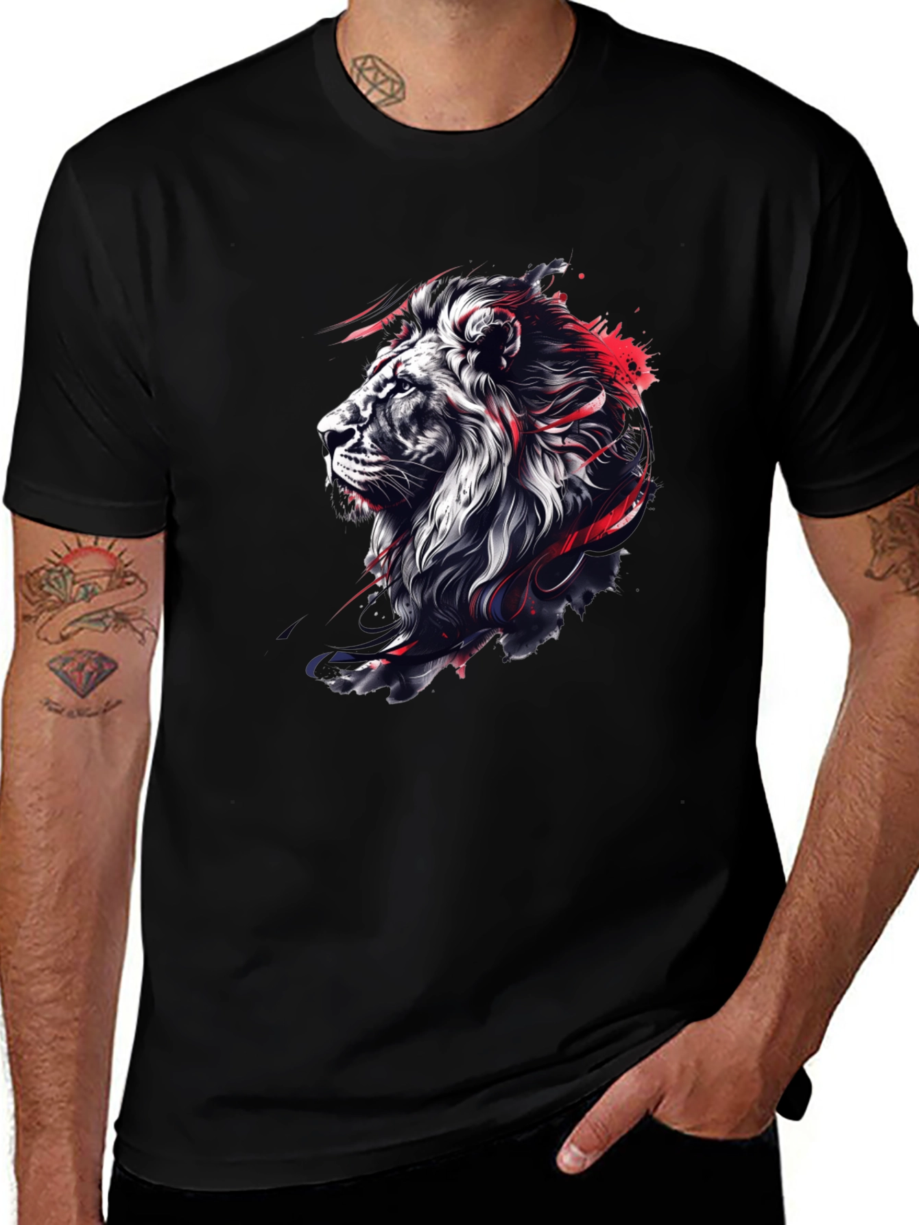 Lion Graphic Black T-Shirt