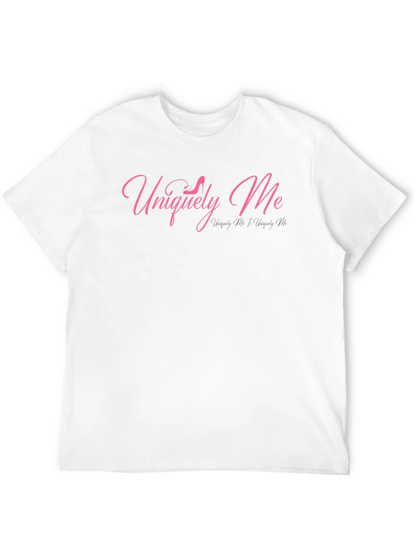 Uniquely Me Pink Graphic Black T-Shirt
