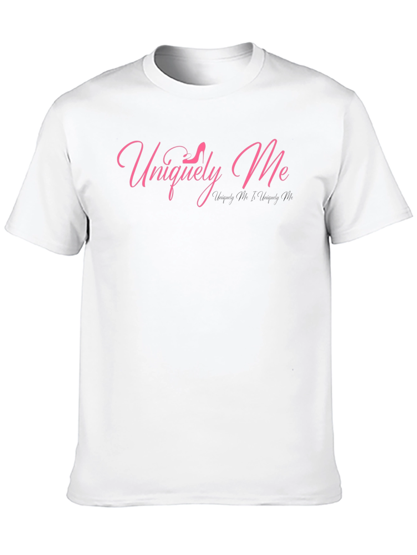 Uniquely Me Pink Graphic Black T-Shirt