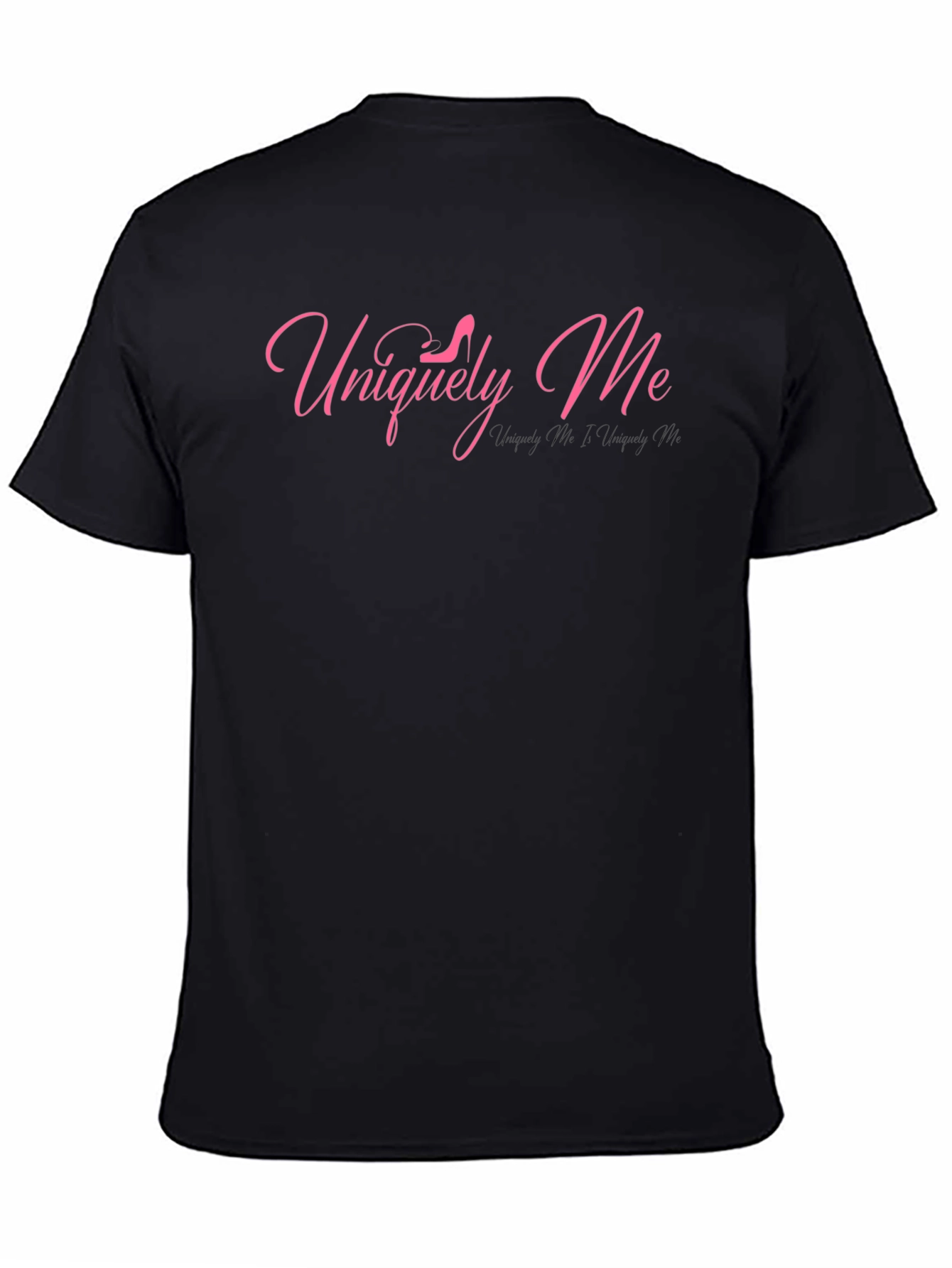 Uniquely Me Pink Graphic Black T-Shirt
