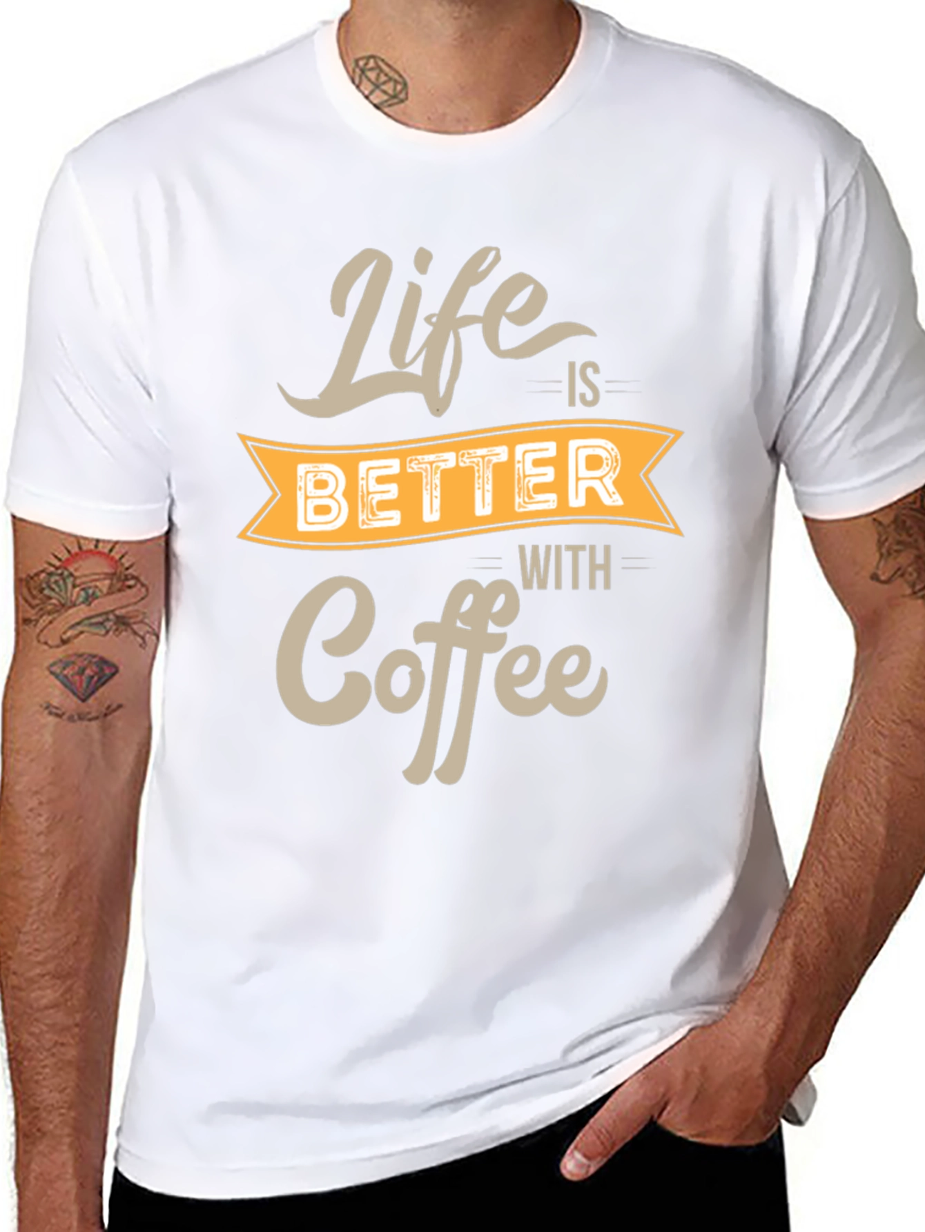 Life is Better With Coffee Black T-Shirt