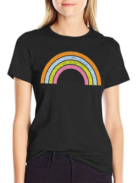 Retro Rainbow Graphic Tee - Soft Cotton Blend