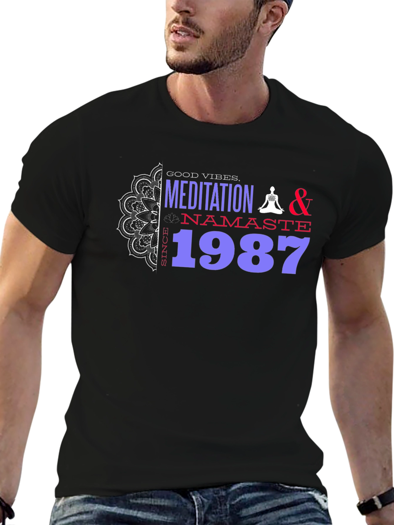 Meditation Namaste 1987 T-Shirt - Good Vibes