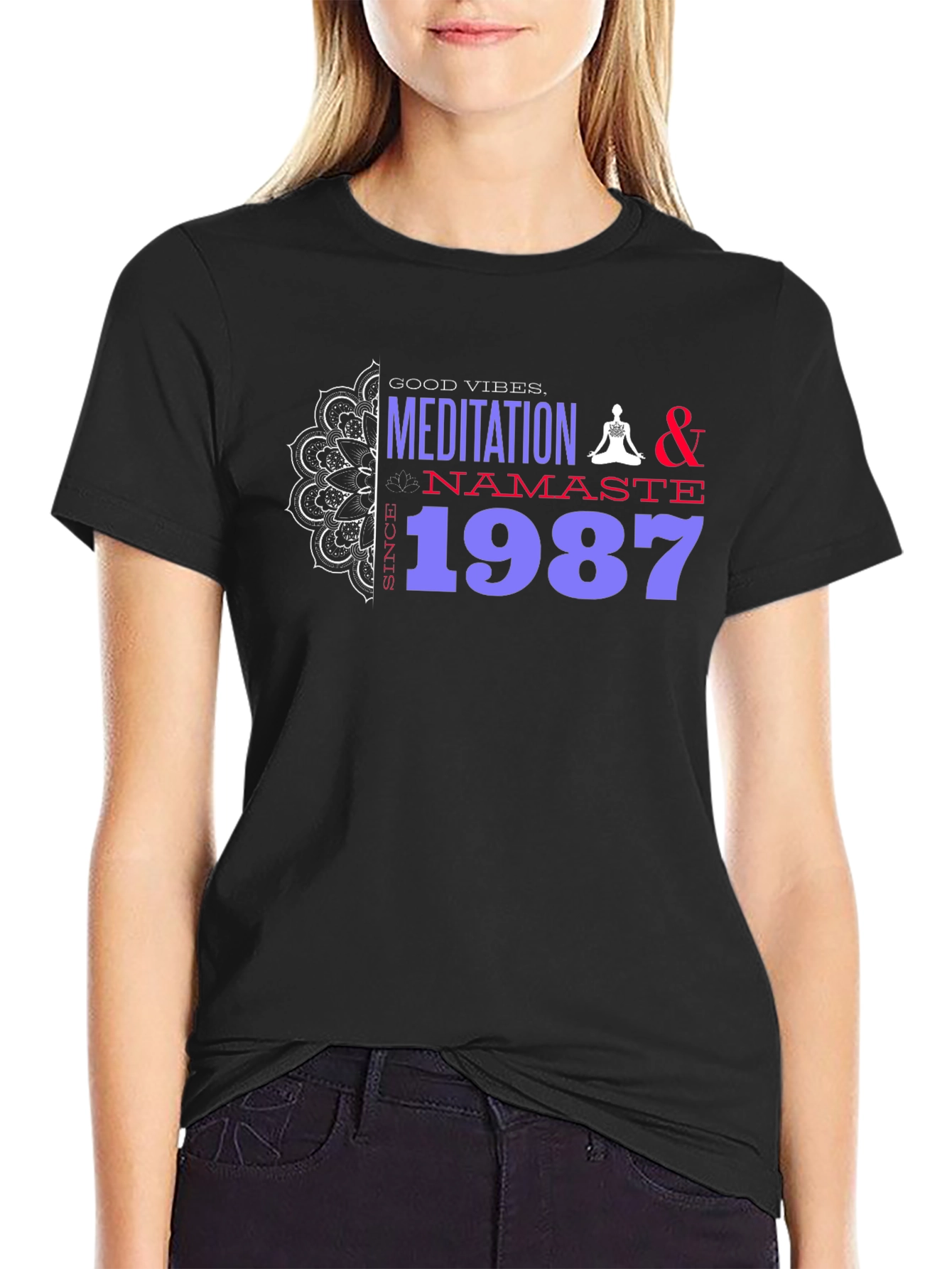 Meditation Namaste 1987 T-Shirt - Good Vibes
