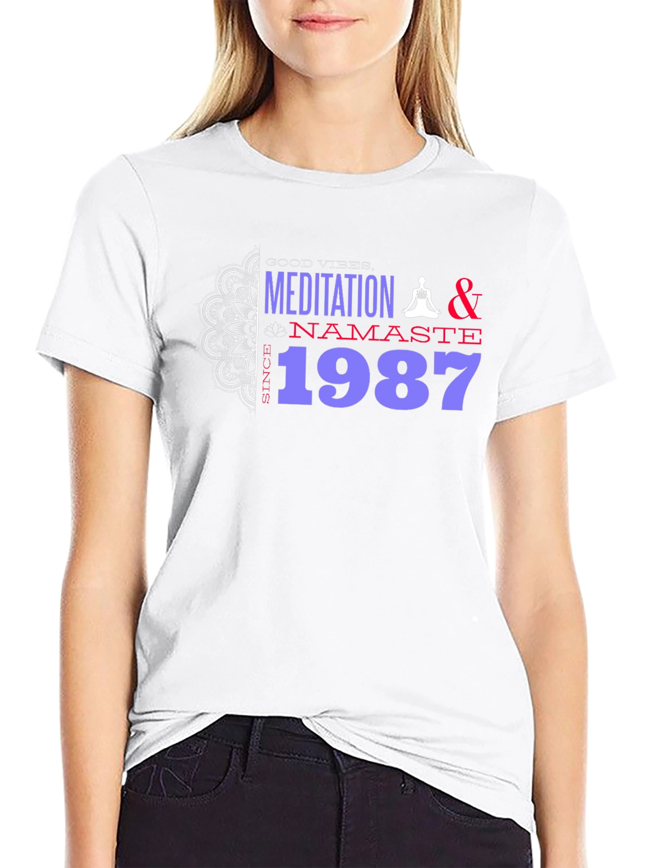 Meditation Namaste 1987 T-Shirt - Good Vibes