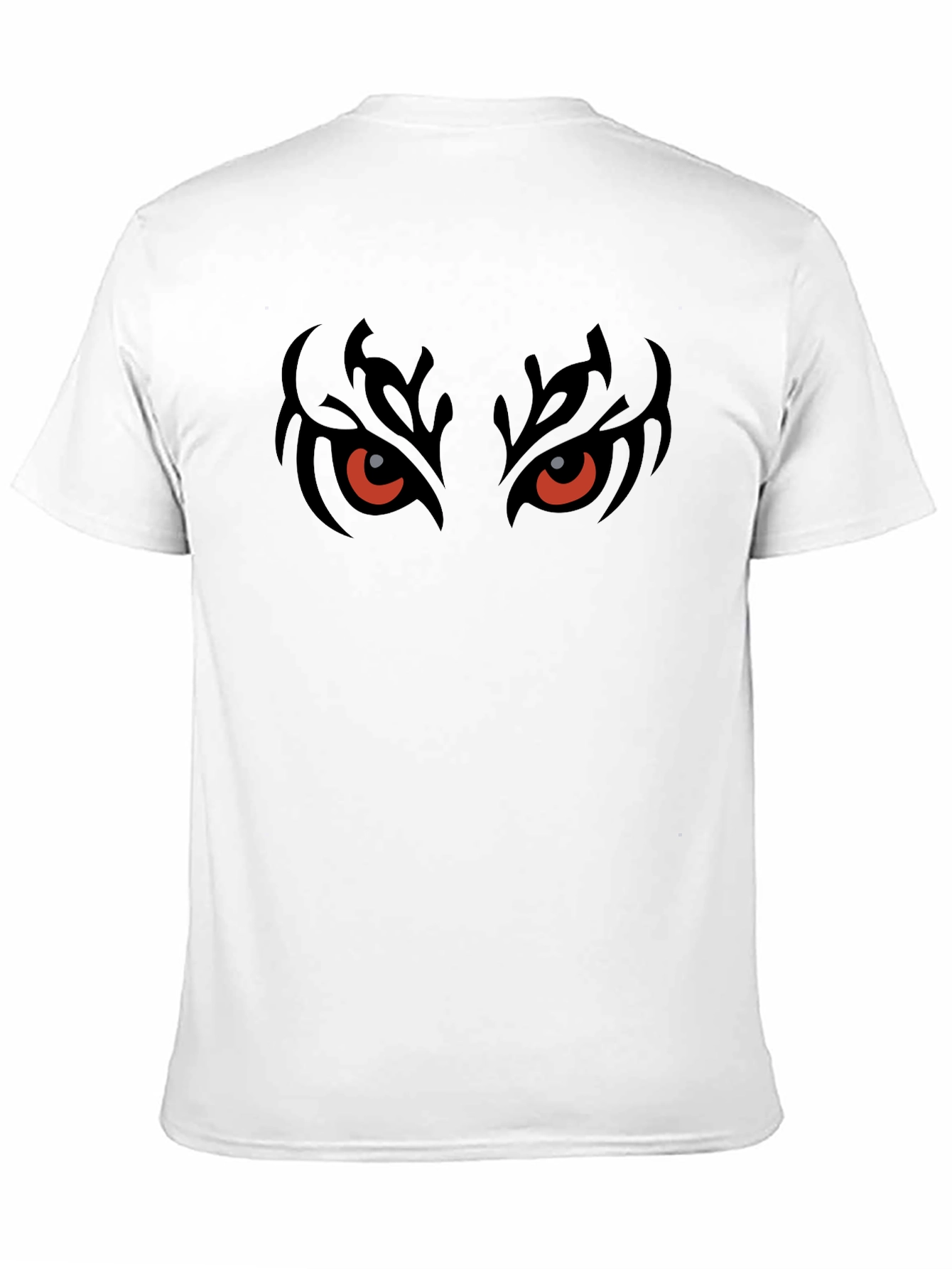 Mens Black T-Shirt with Fiery Eyes Graphic