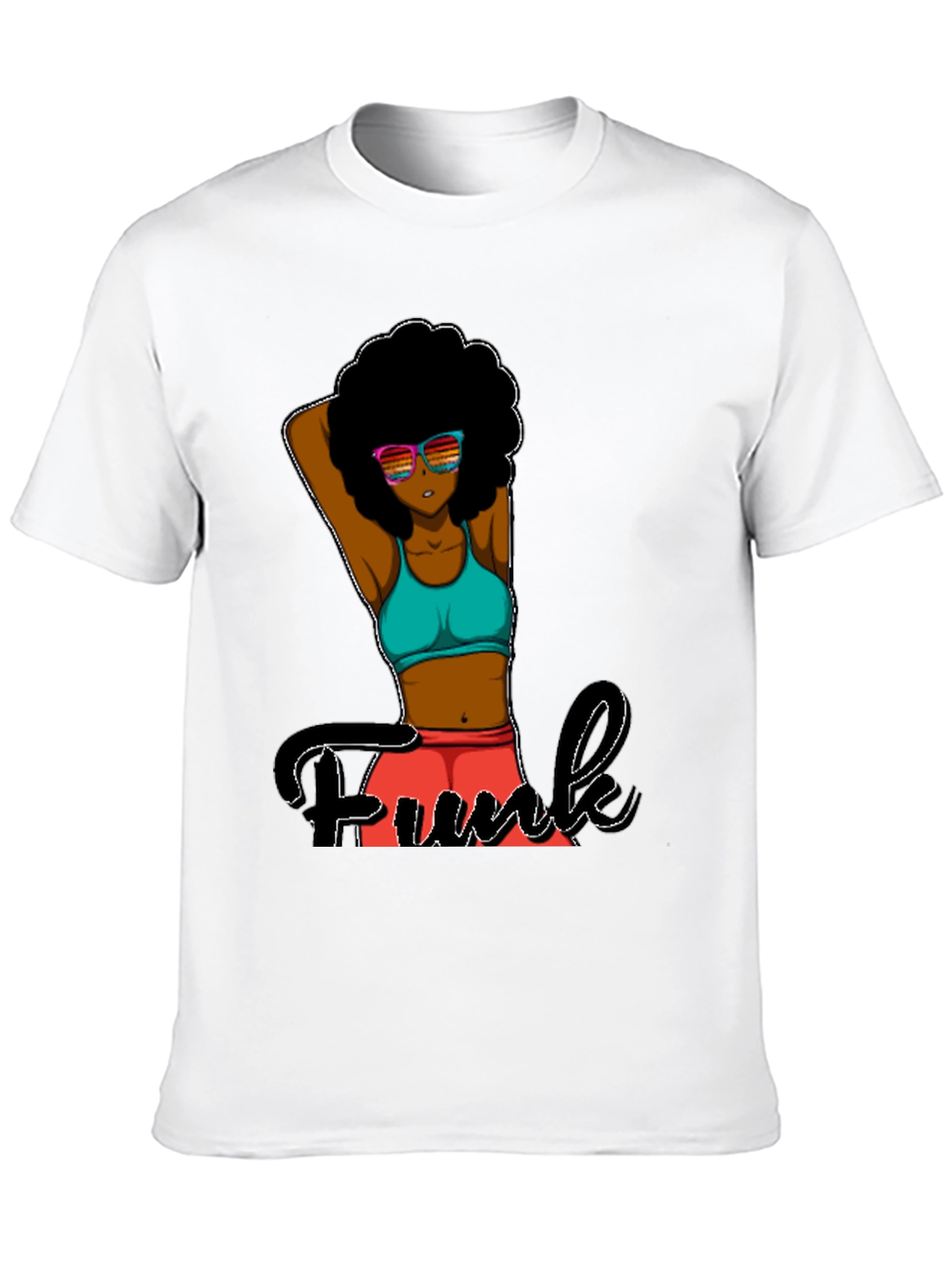 Funky Afro Girl Graphic Tee - Black
